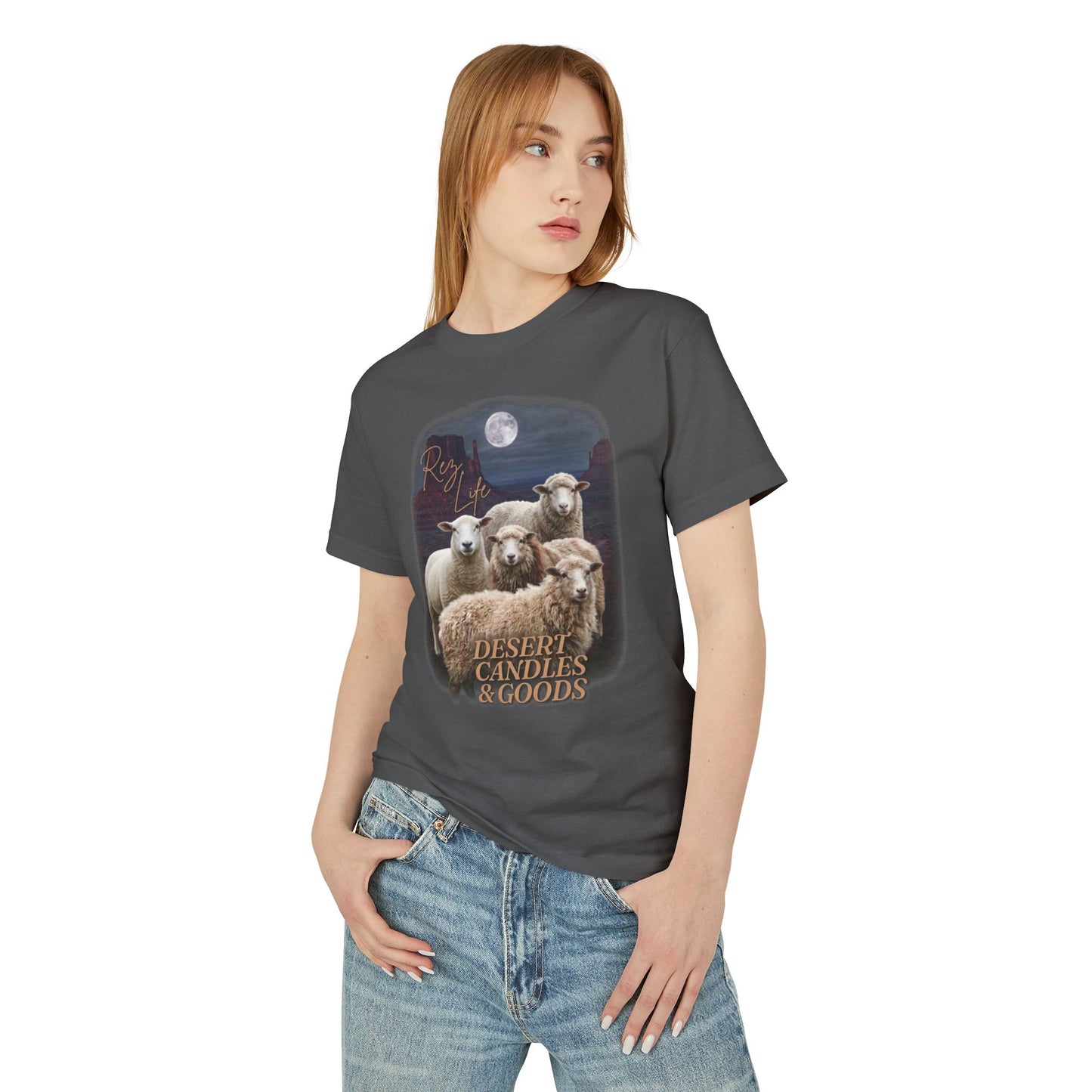 Rez Life Sheep Graphic Tee — Desert Candles & Goods Vintage Farm Scene