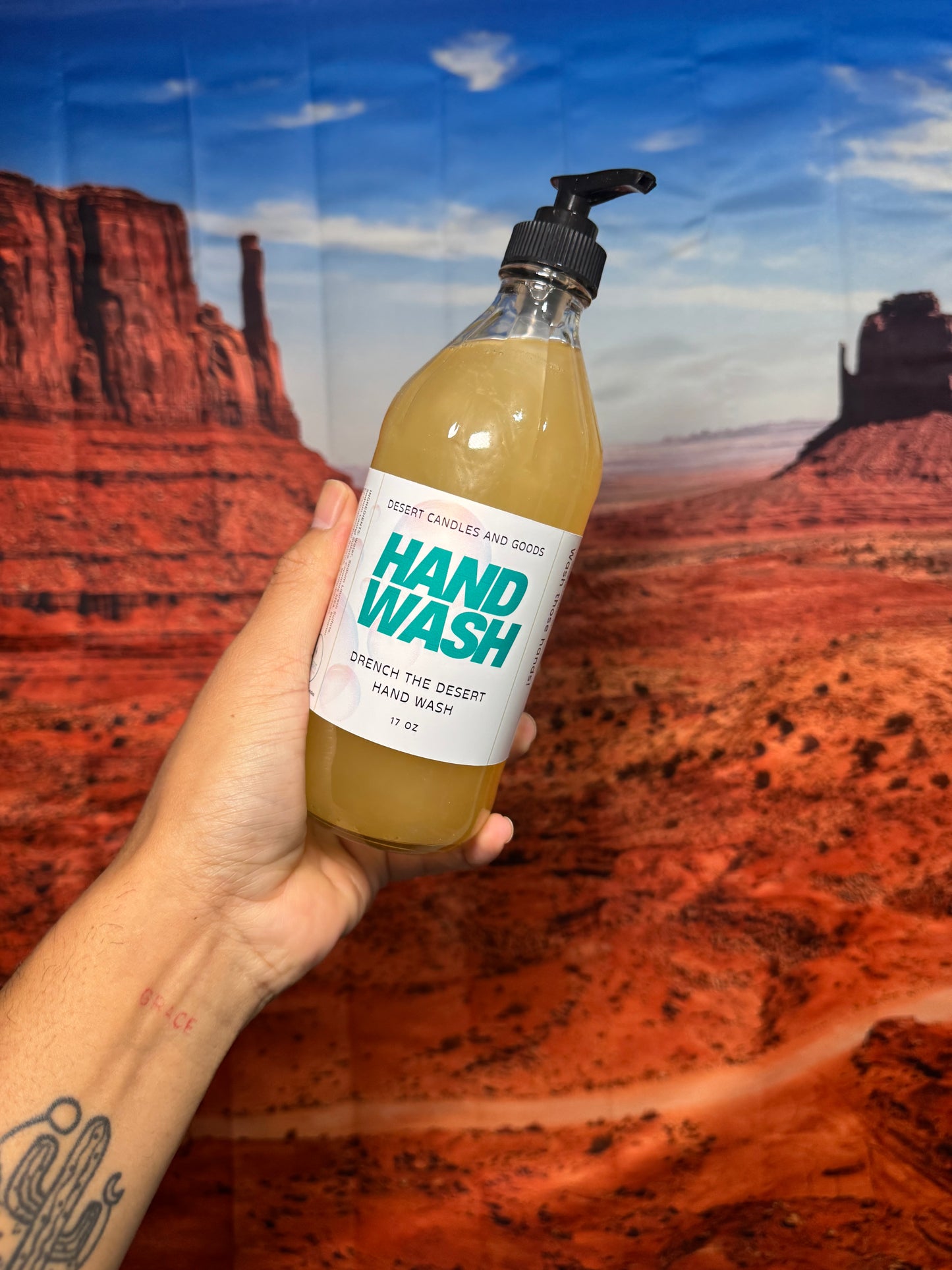 Hand Wash Glass Bottle 17oz