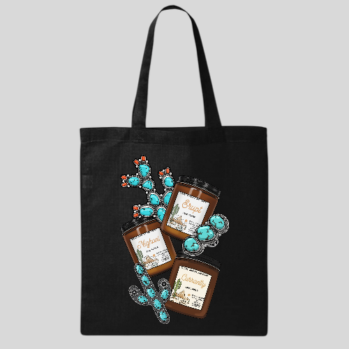 DCG Candle and Turquoise Tote Bag