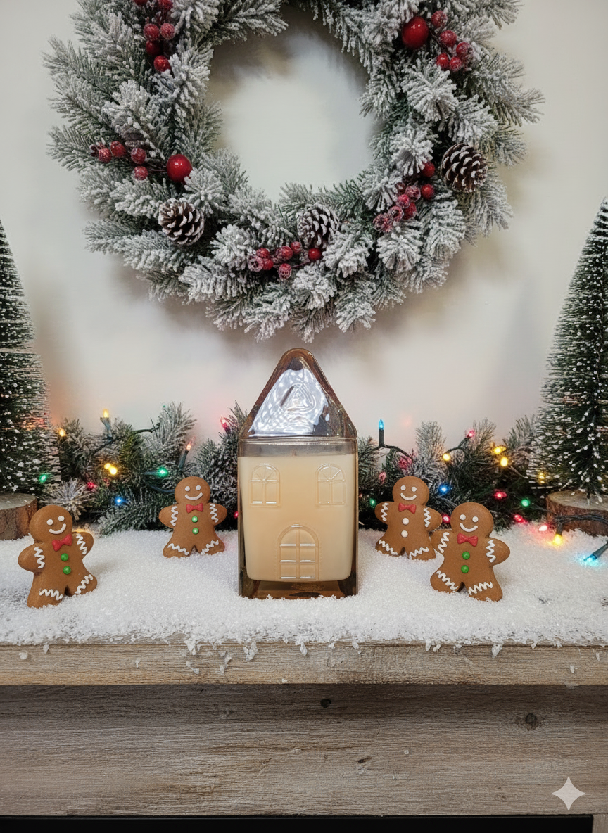 Gingerbread house candle