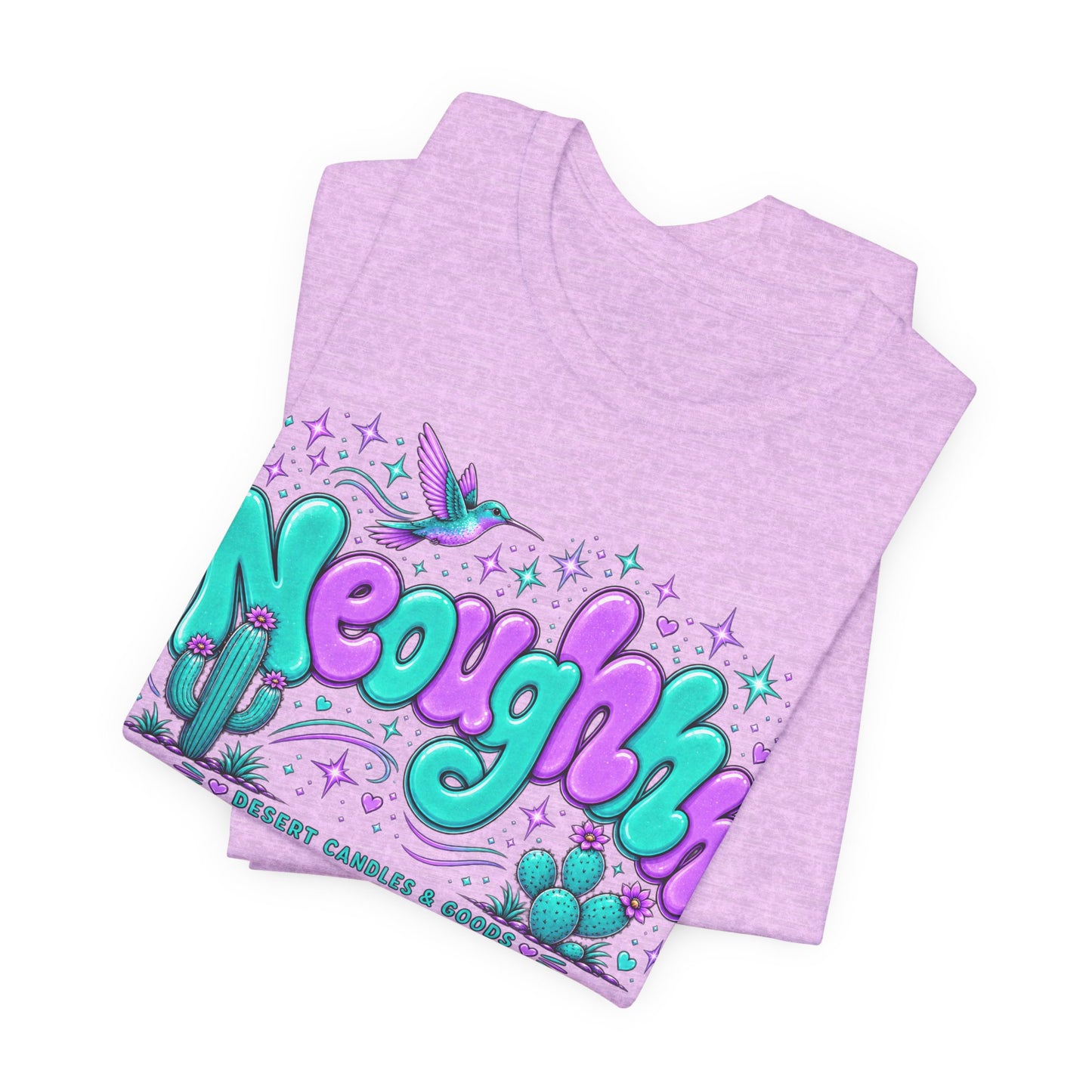 Neoughhh Desert Cactus Tee — Retro Turquoise & Purple Graphic T‑Shirt