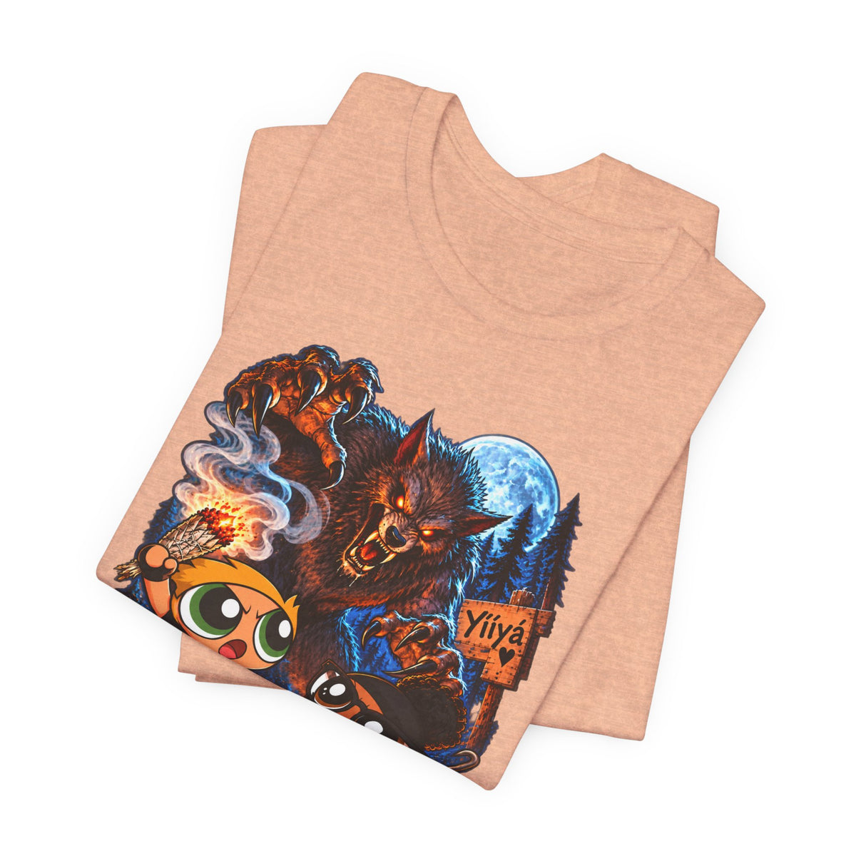 DCG Cartoon Campfire Tee — Cute Night Hike Graphic T-Shirt
