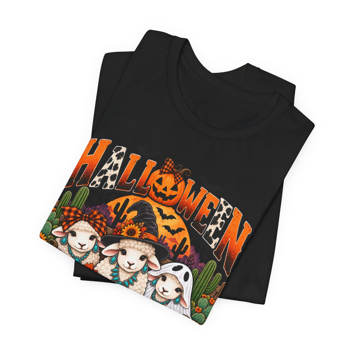 Halloween Desert Candles Tee — Cute Sheep Pumpkin Graphic T-Shirt