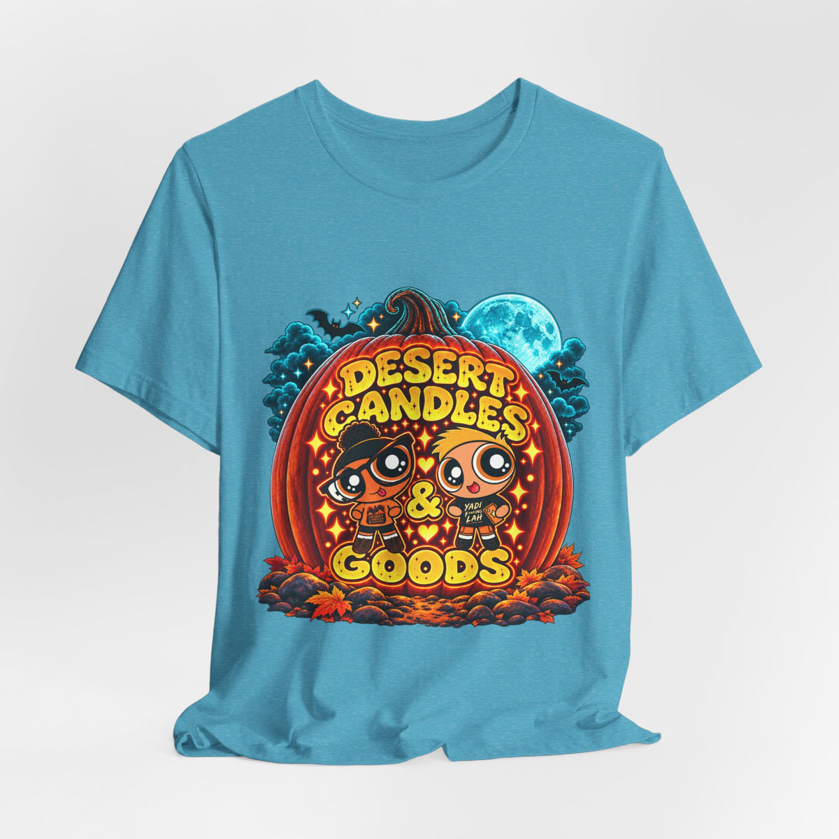 Desert Candles & Goods Tee — Cute Halloween Pumpkin Shop Graphic T-Shirt