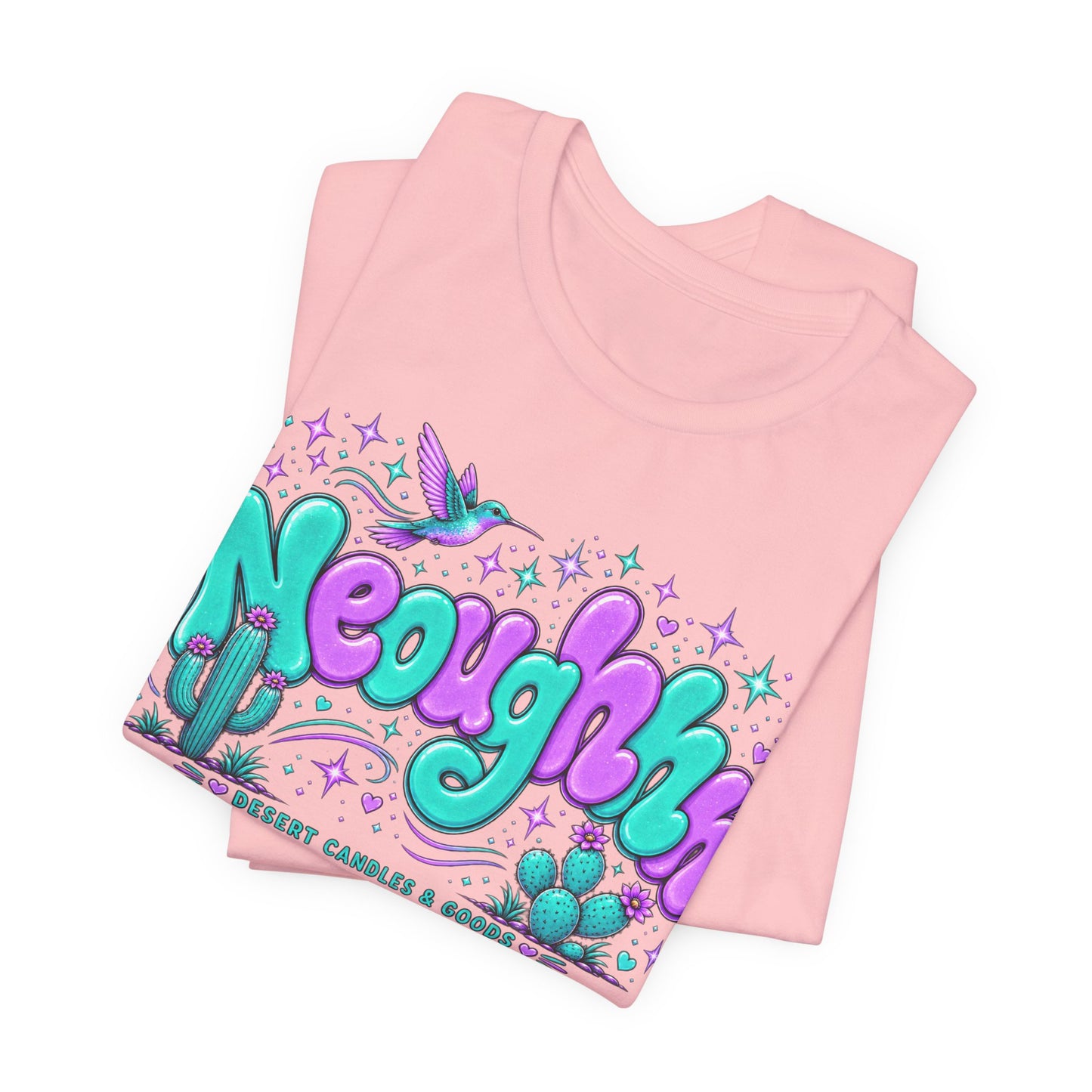 Neoughhh Desert Cactus Tee — Retro Turquoise & Purple Graphic T‑Shirt