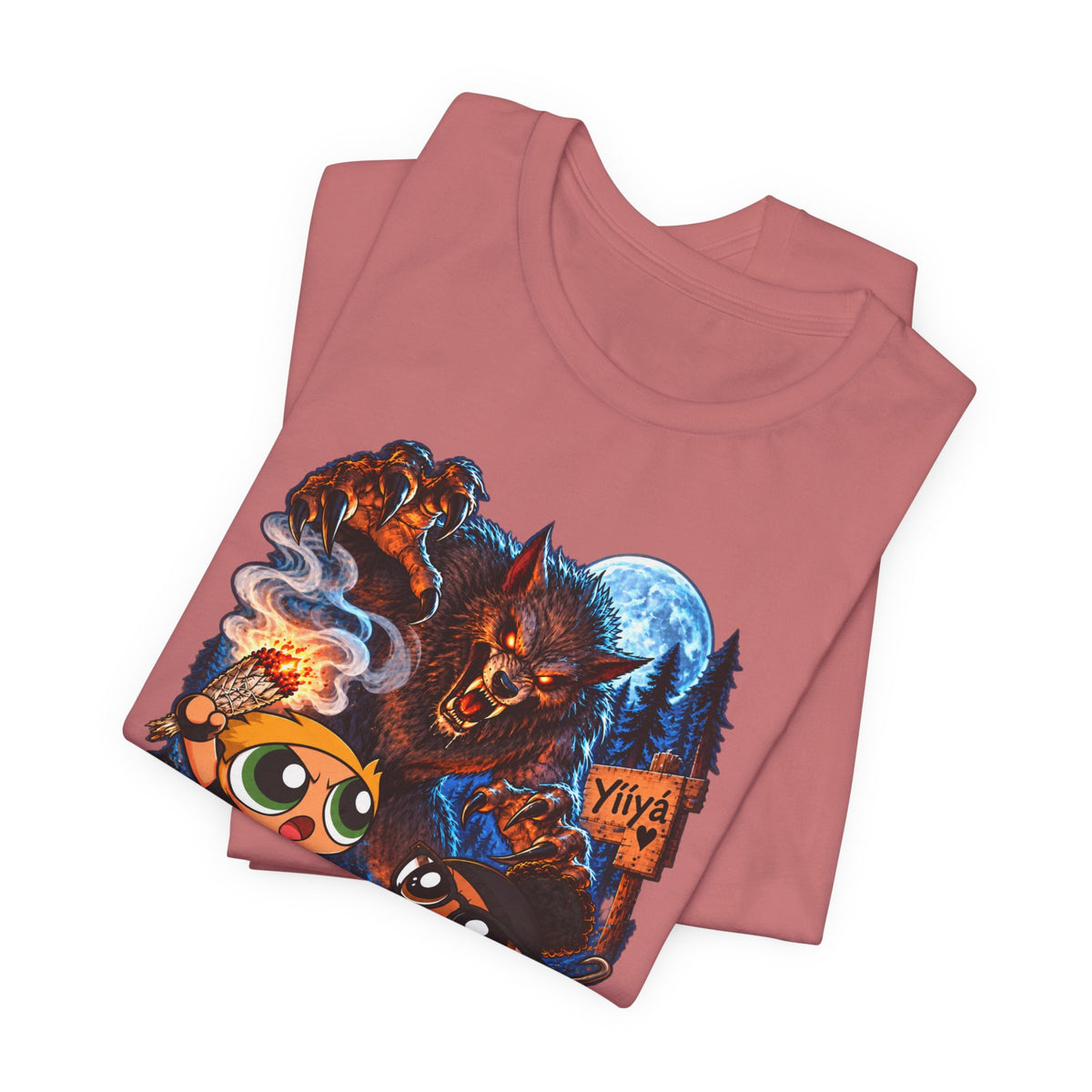 DCG Cartoon Campfire Tee — Cute Night Hike Graphic T-Shirt