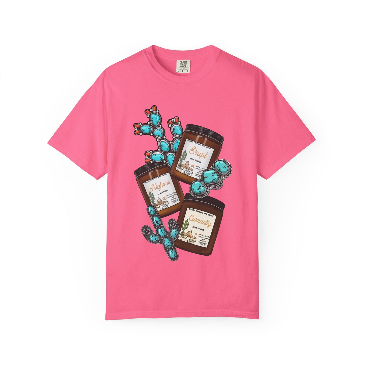 Unisex T-Shirt Candle Turquoise Design