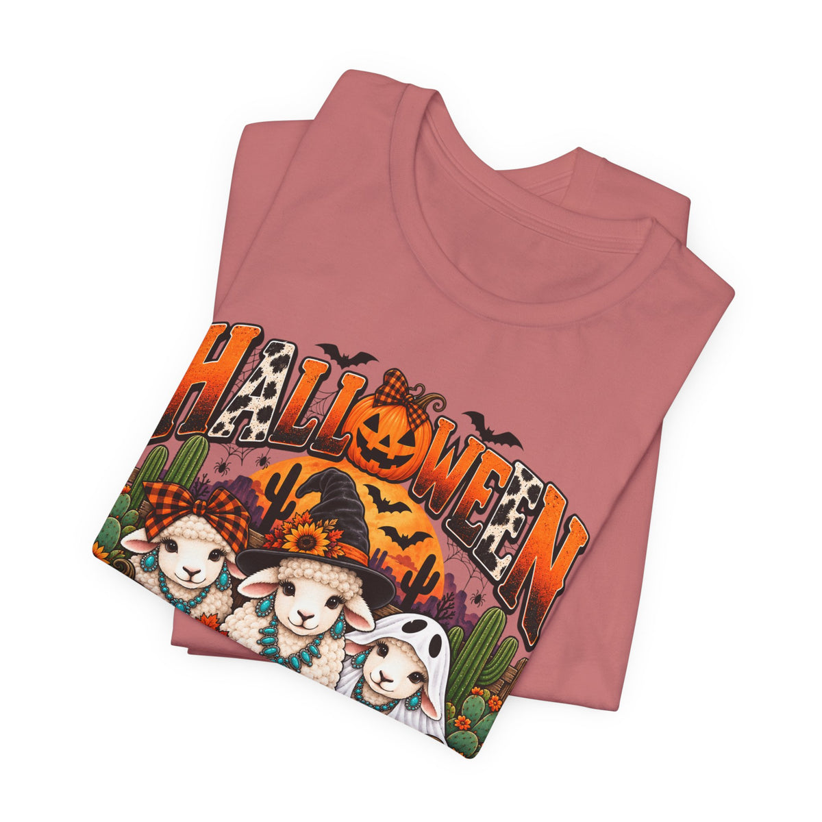 Halloween Desert Candles Tee — Cute Sheep Pumpkin Graphic T-Shirt