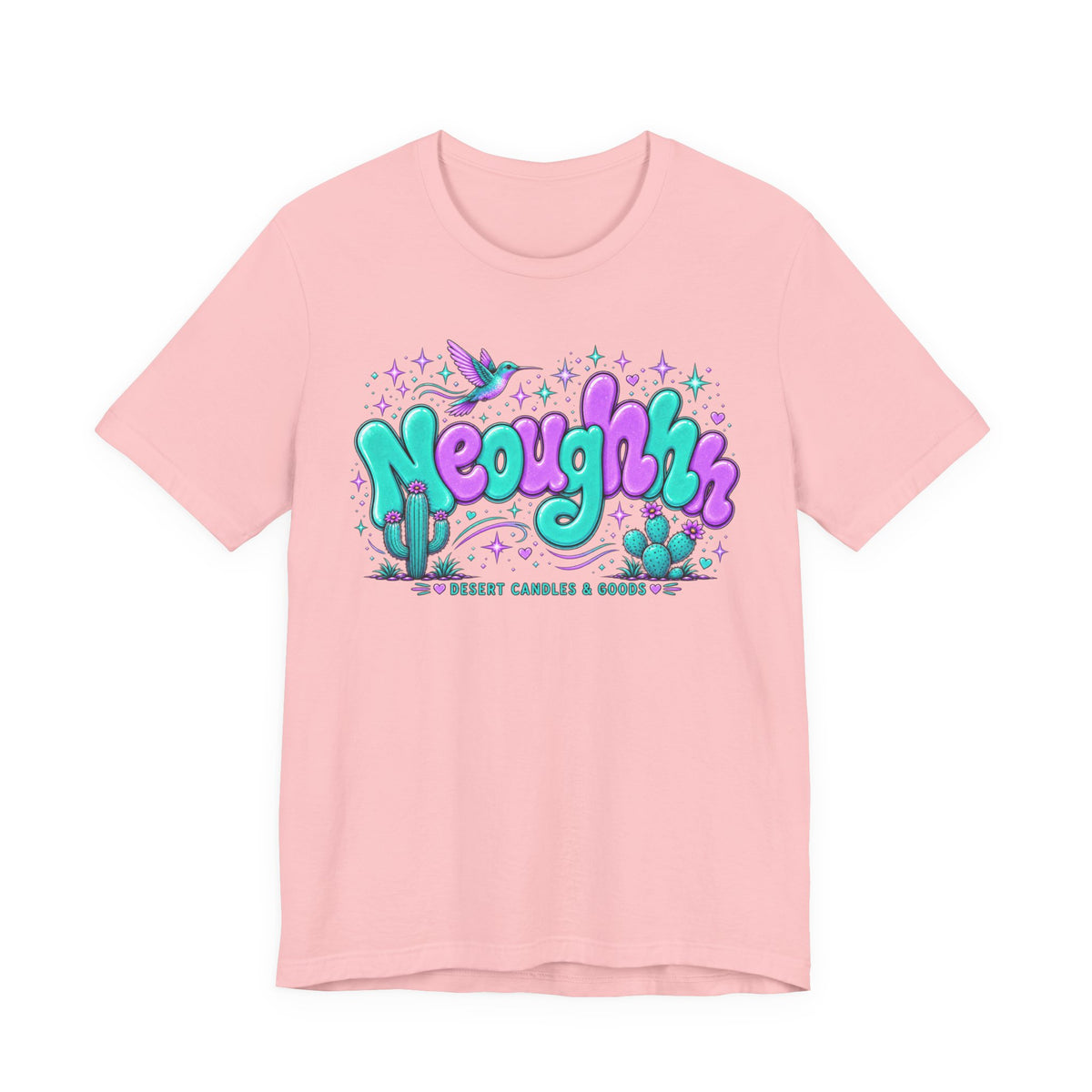 Neoughhh Desert Cactus Tee — Retro Turquoise & Purple Graphic T‑Shirt