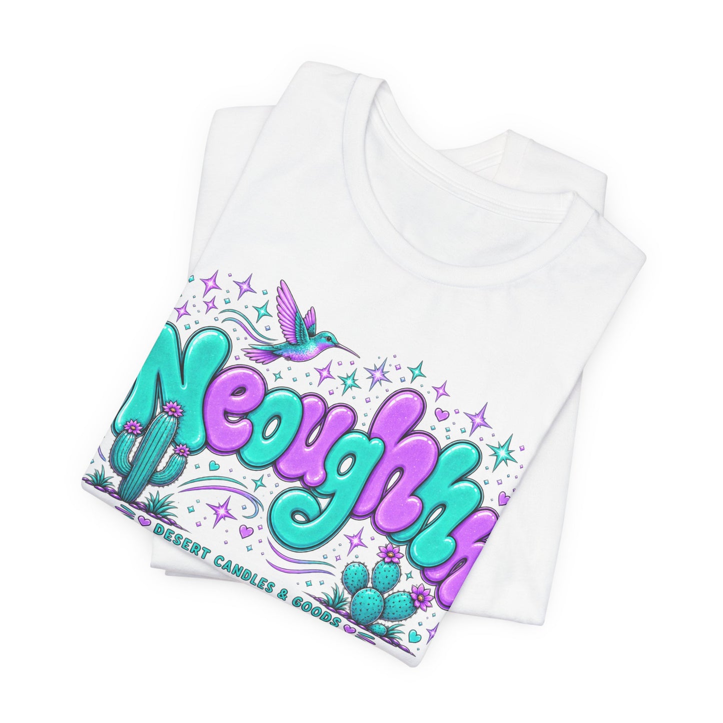 Neoughhh Desert Cactus Tee — Retro Turquoise & Purple Graphic T‑Shirt