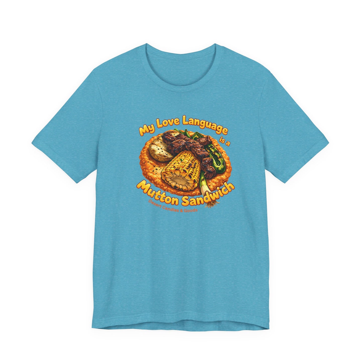 BELLA CANVAS-Turquoise Love Heart T-Shirt — "My Love Language is Turquoise" Graphic Tee