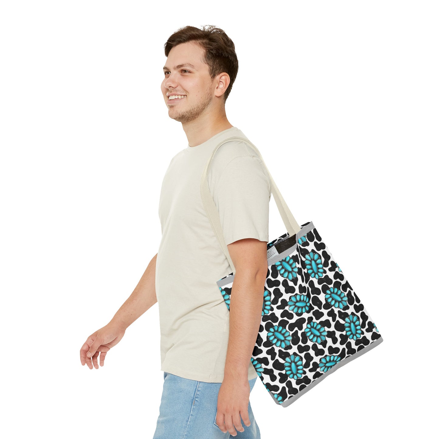 Turquoise Love Tote Bag