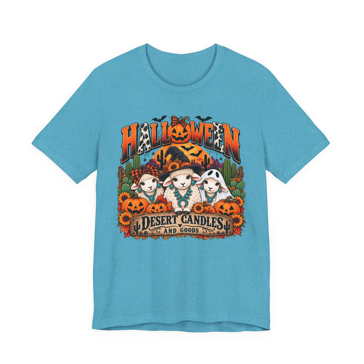 Halloween Desert Candles Tee — Cute Sheep Pumpkin Graphic T-Shirt