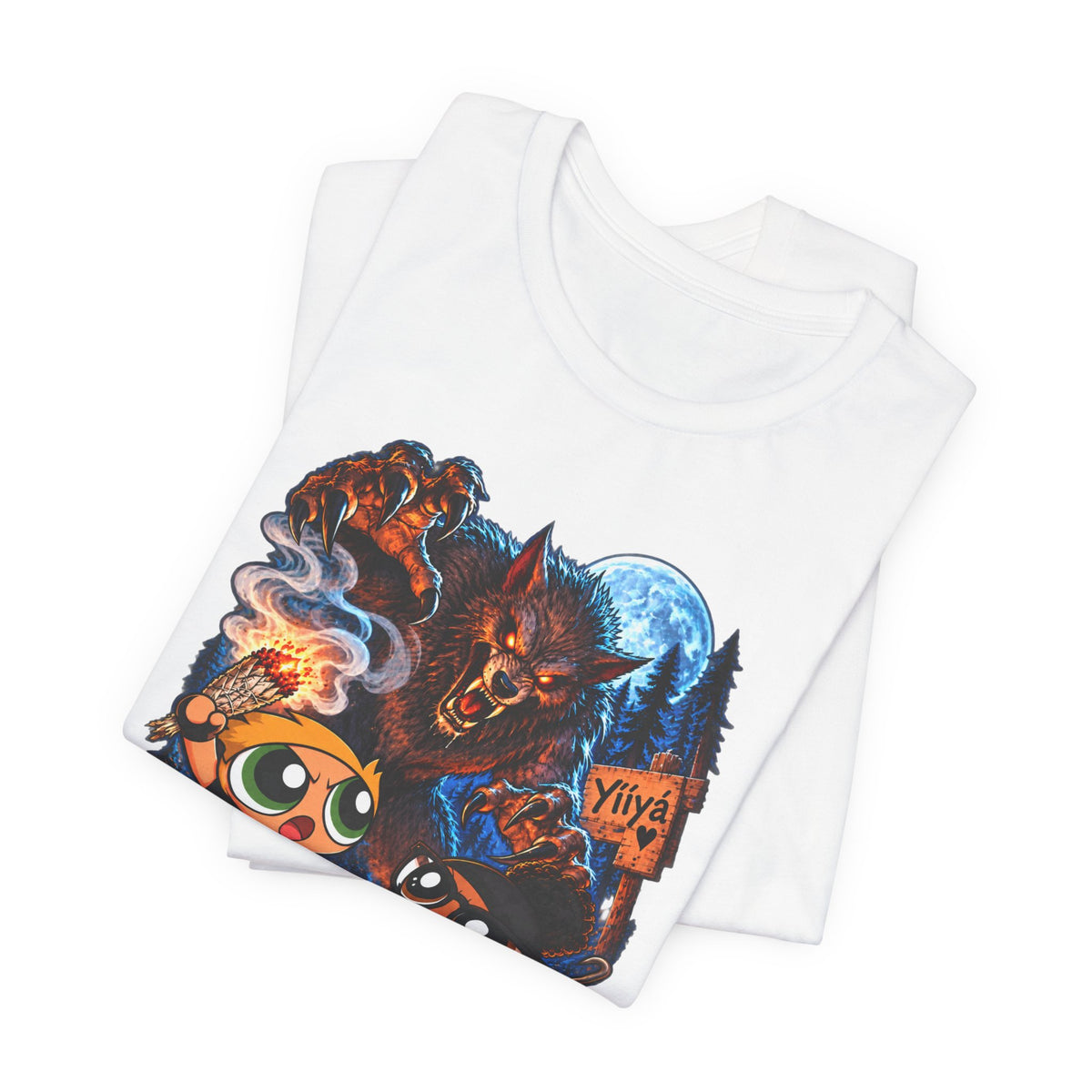 DCG Cartoon Campfire Tee — Cute Night Hike Graphic T-Shirt