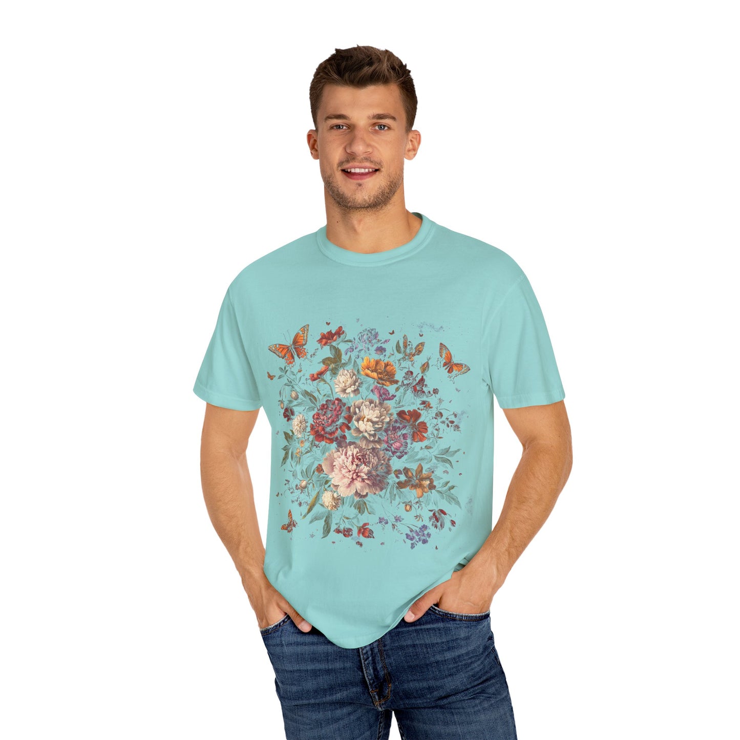 Butterfly and flower tee