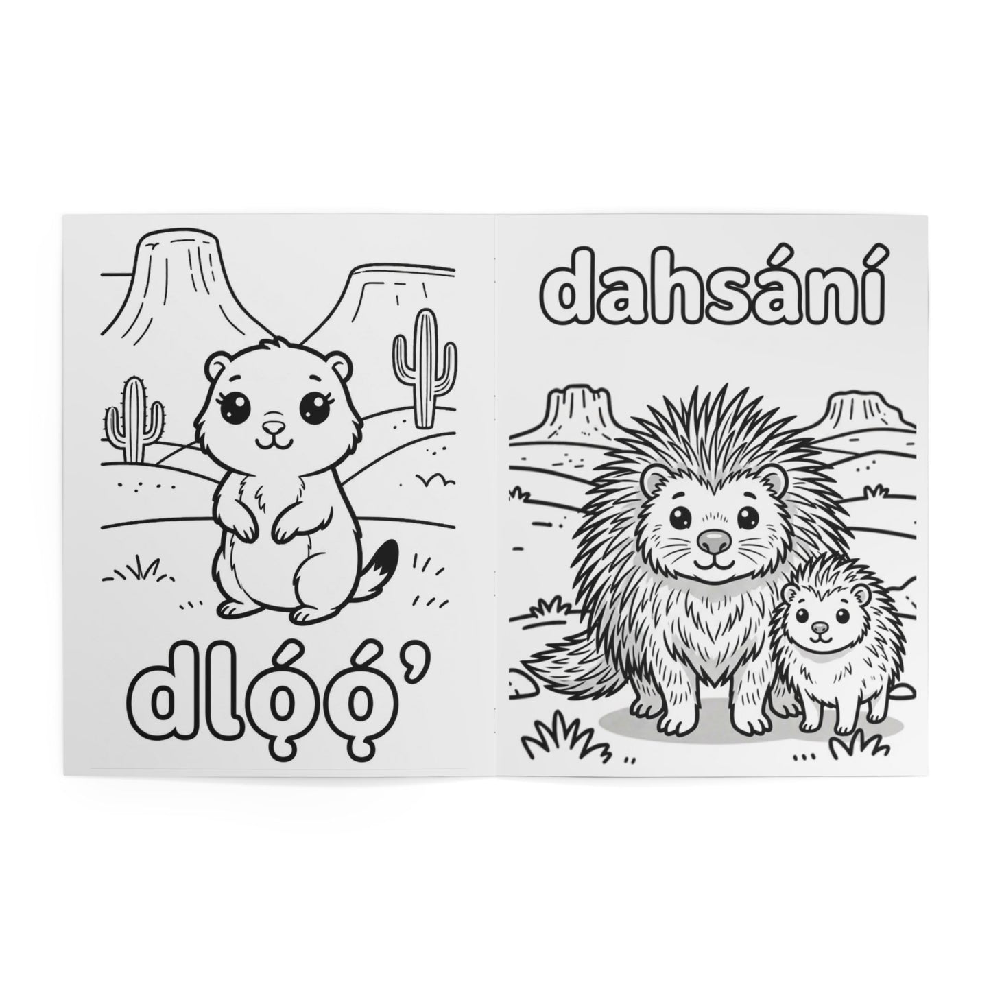 Animals Coloring Book — Diné (Navajo) Language Volume 1