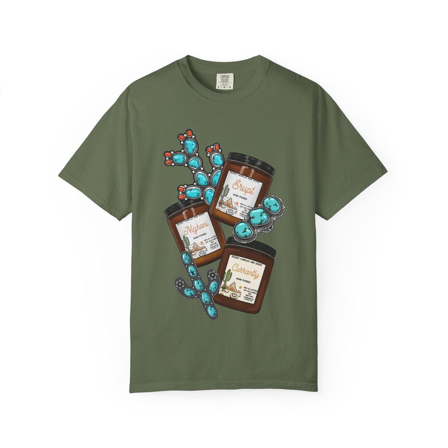 Unisex T-Shirt Candle Turquoise Design