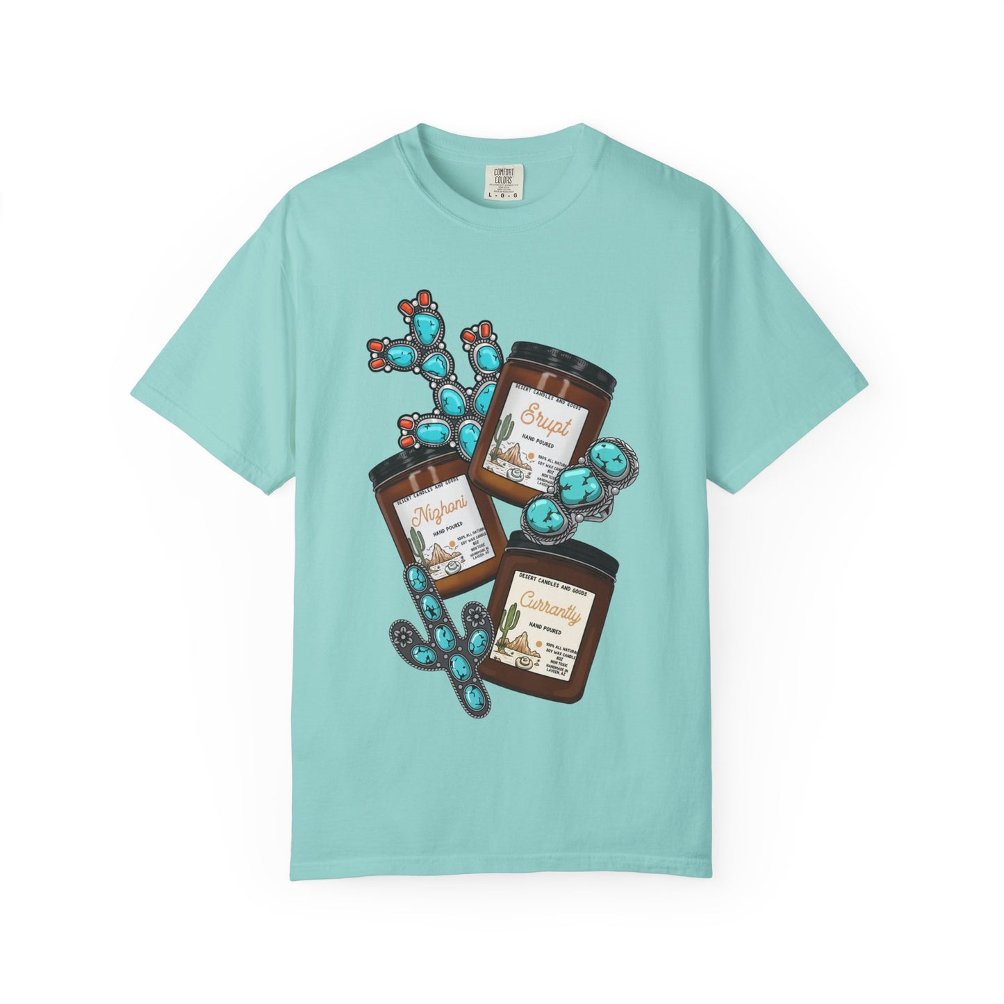 Unisex T-Shirt Candle Turquoise Design