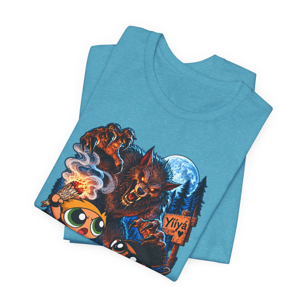 DCG Cartoon Campfire Tee — Cute Night Hike Graphic T-Shirt