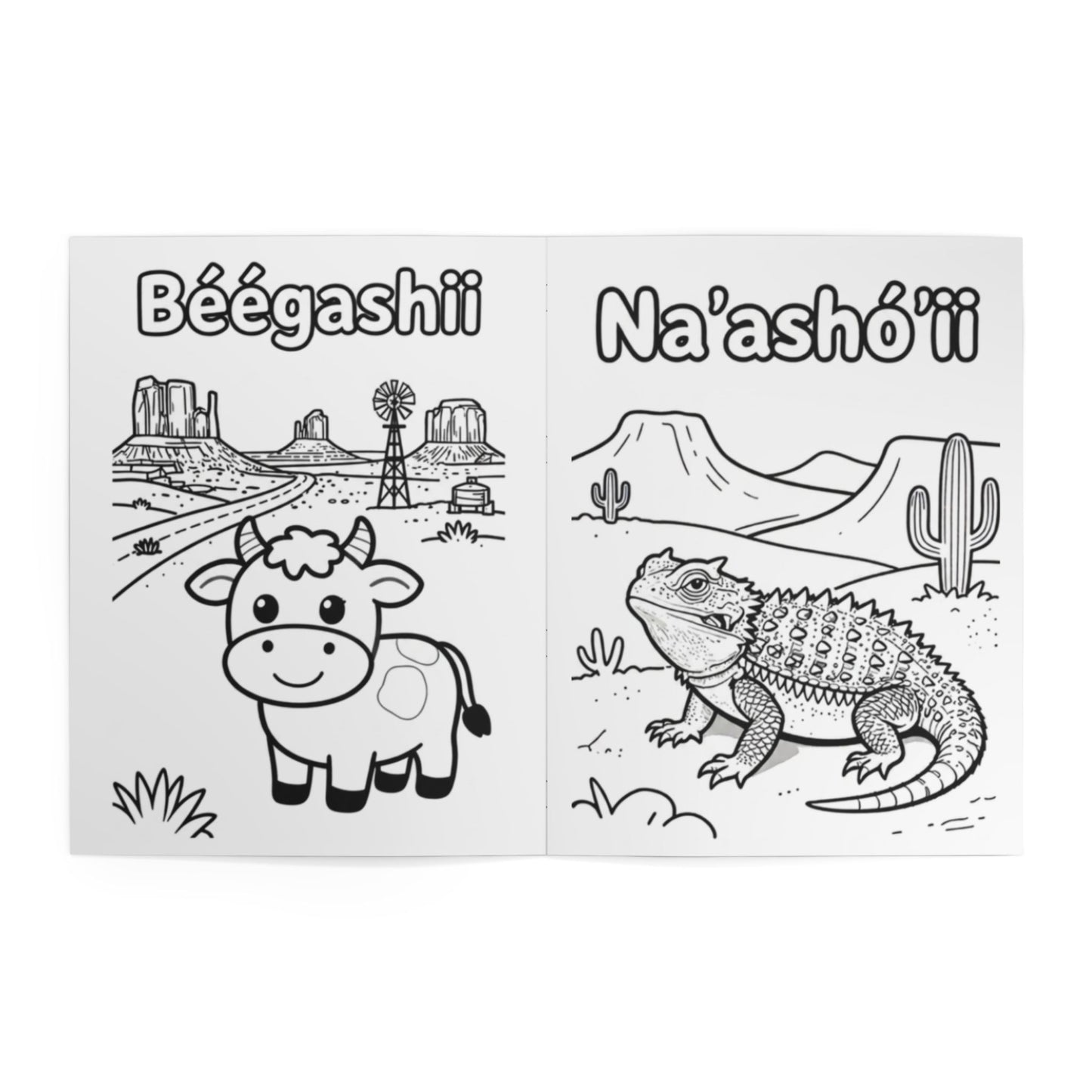 Animals Coloring Book — Diné (Navajo) Language Volume 1