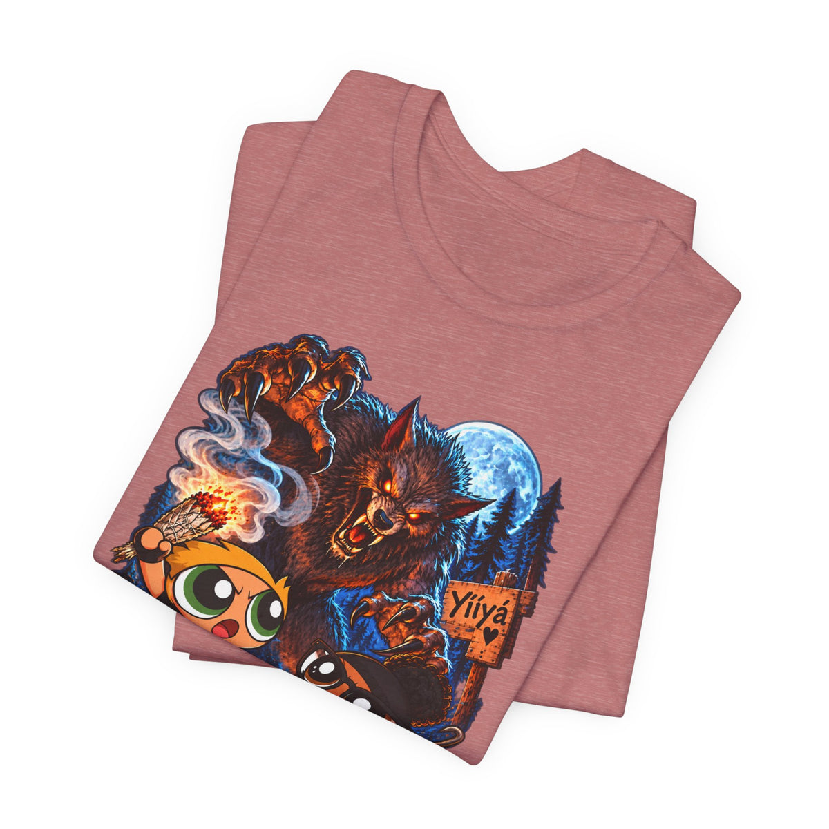 DCG Cartoon Campfire Tee — Cute Night Hike Graphic T-Shirt