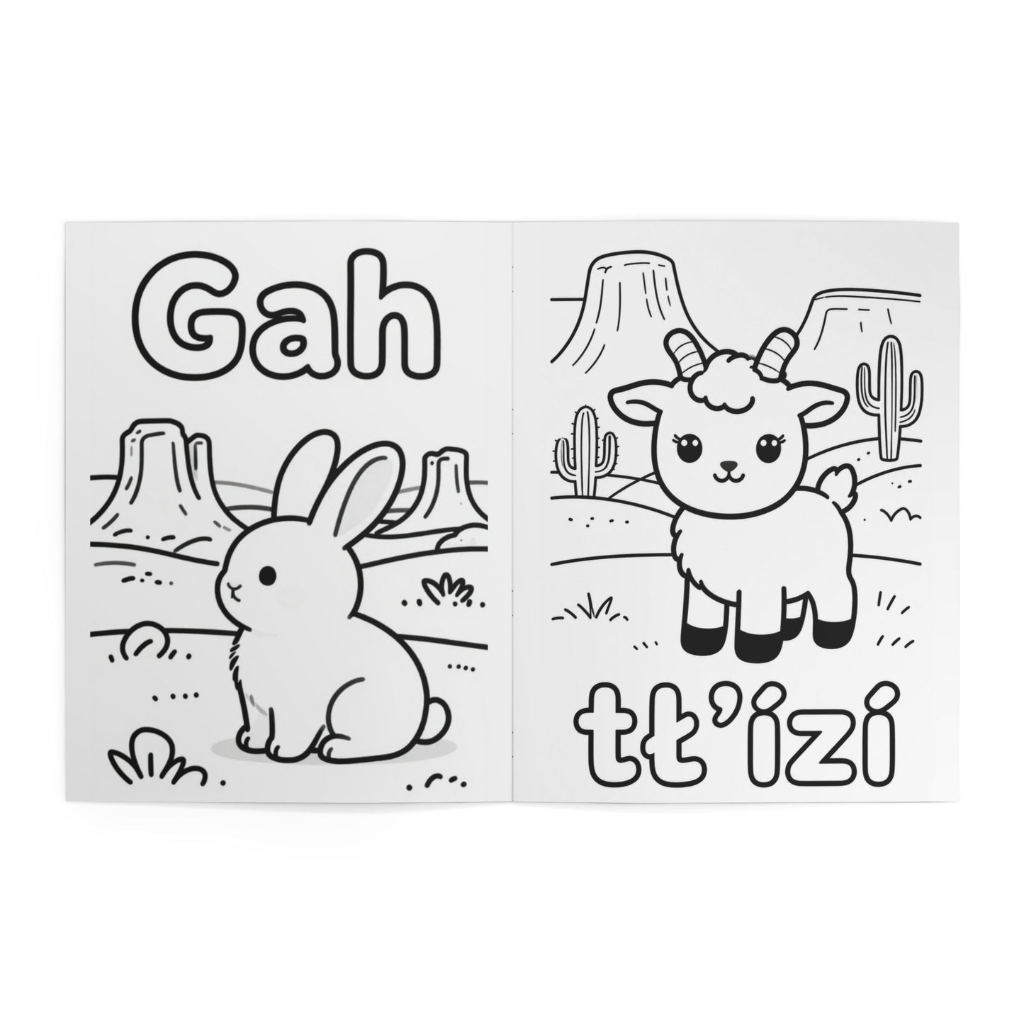 Animals Coloring Book — Diné (Navajo) Language Volume 1