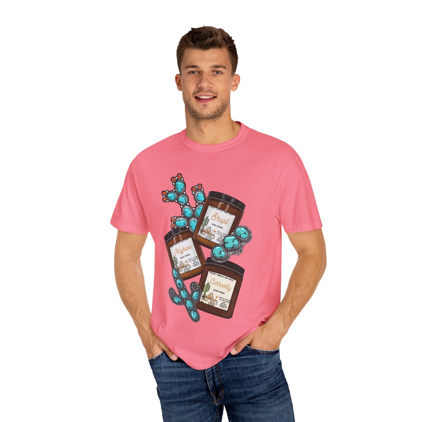 Unisex T-Shirt Candle Turquoise Design