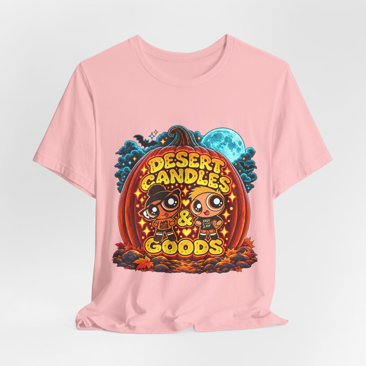 Desert Candles & Goods Tee — Cute Halloween Pumpkin Shop Graphic T-Shirt