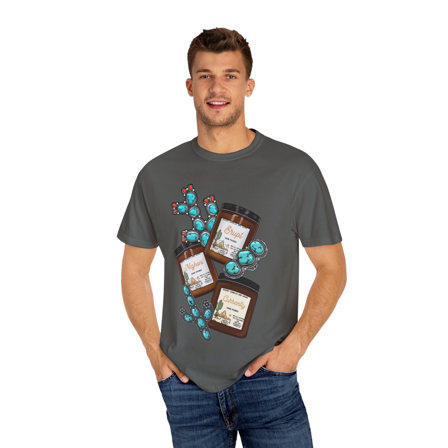 Unisex T-Shirt Candle Turquoise Design