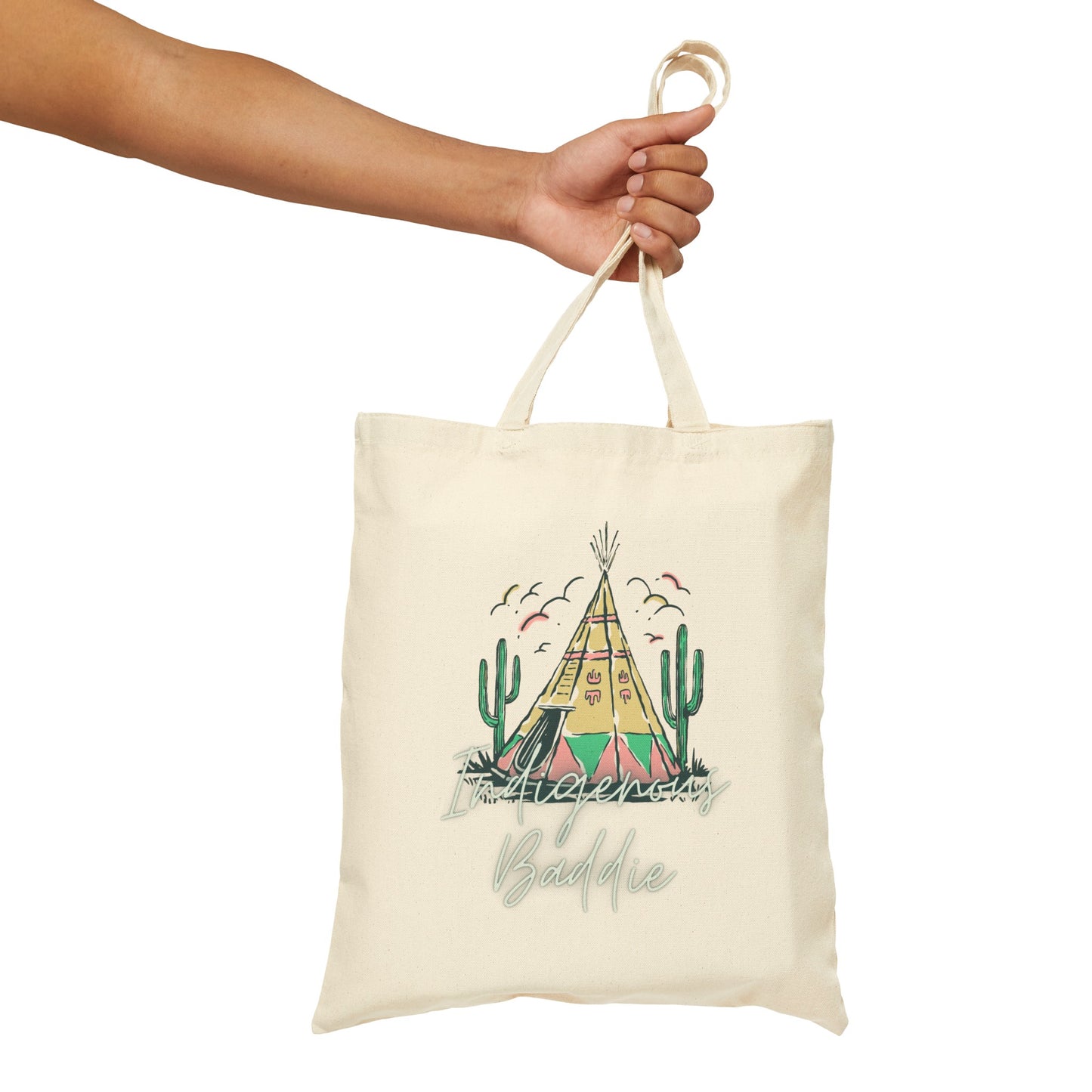 Indigenous Baddie Cotton Canvas Tote Bag