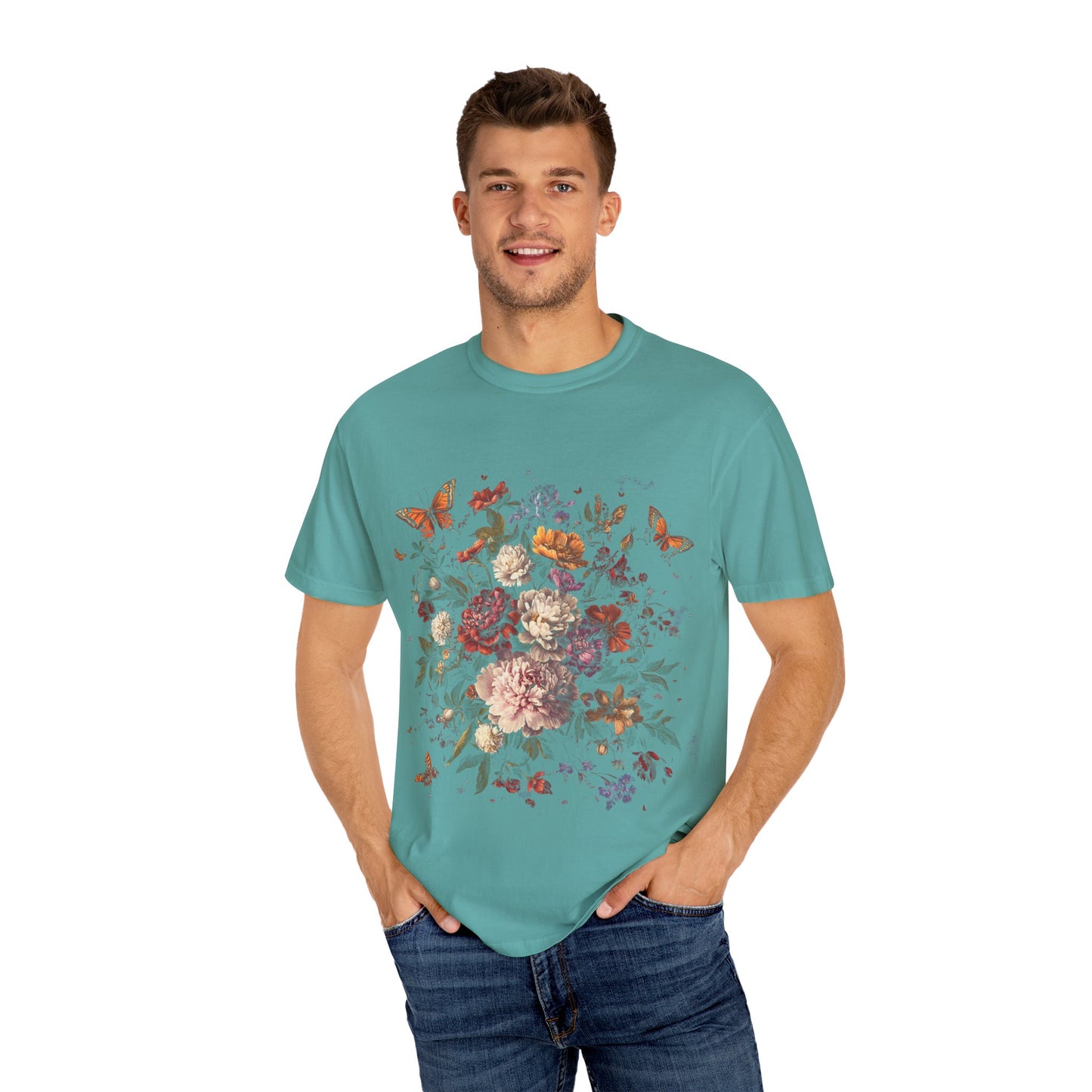 Butterfly and flower tee