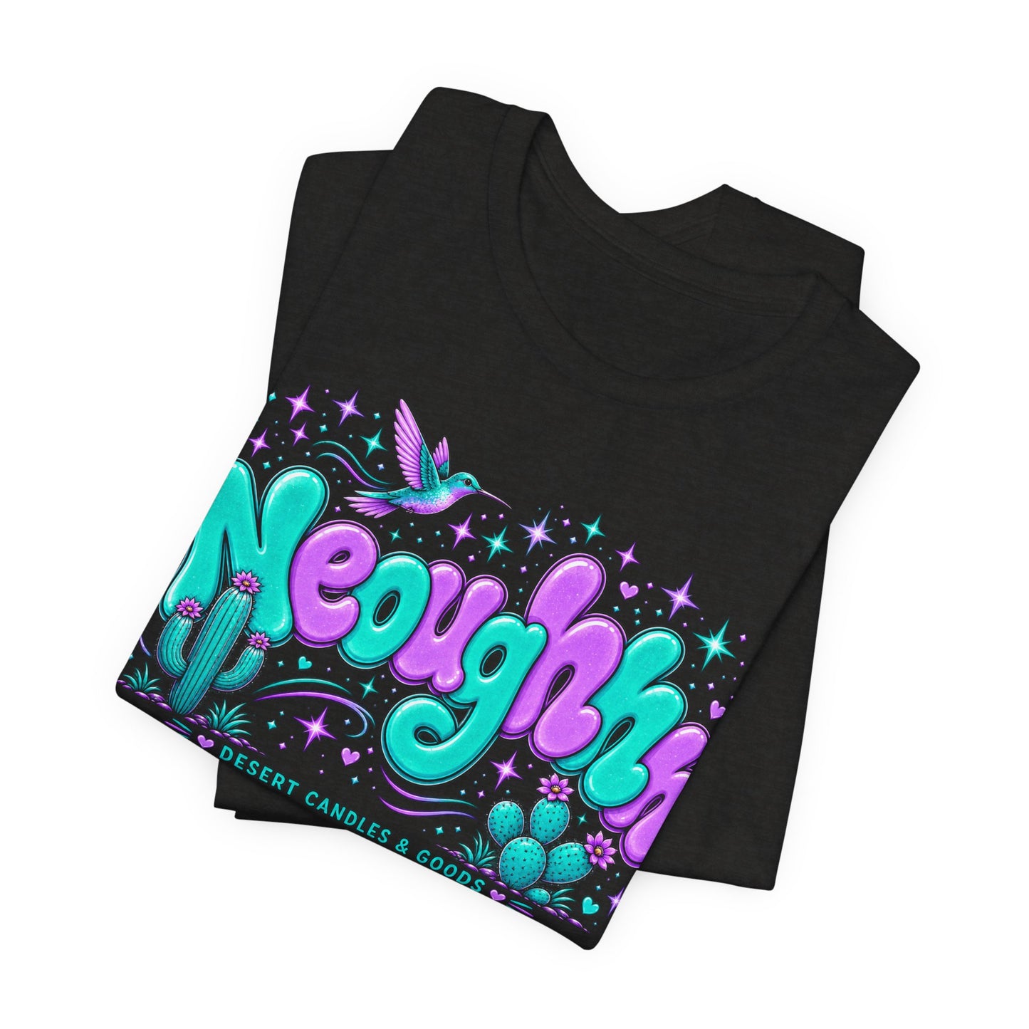 Neoughhh Desert Cactus Tee — Retro Turquoise & Purple Graphic T‑Shirt