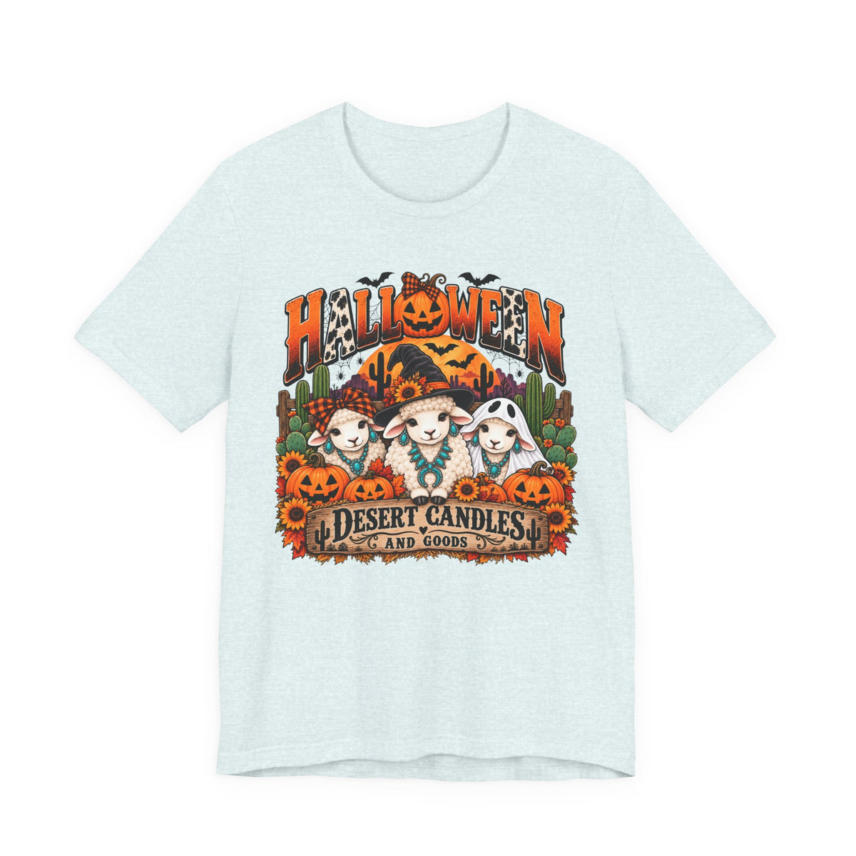 Halloween Desert Candles Tee — Cute Sheep Pumpkin Graphic T-Shirt