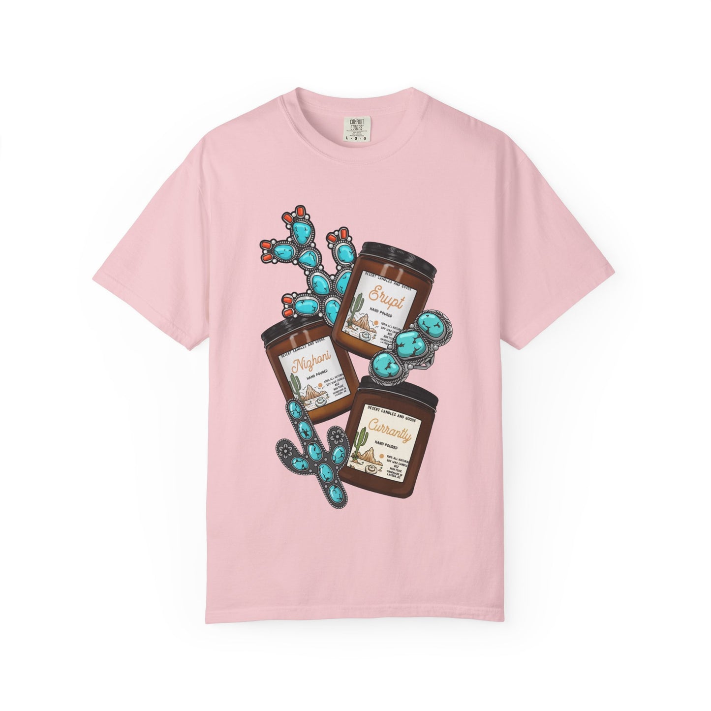 Unisex T-Shirt Candle Turquoise Design