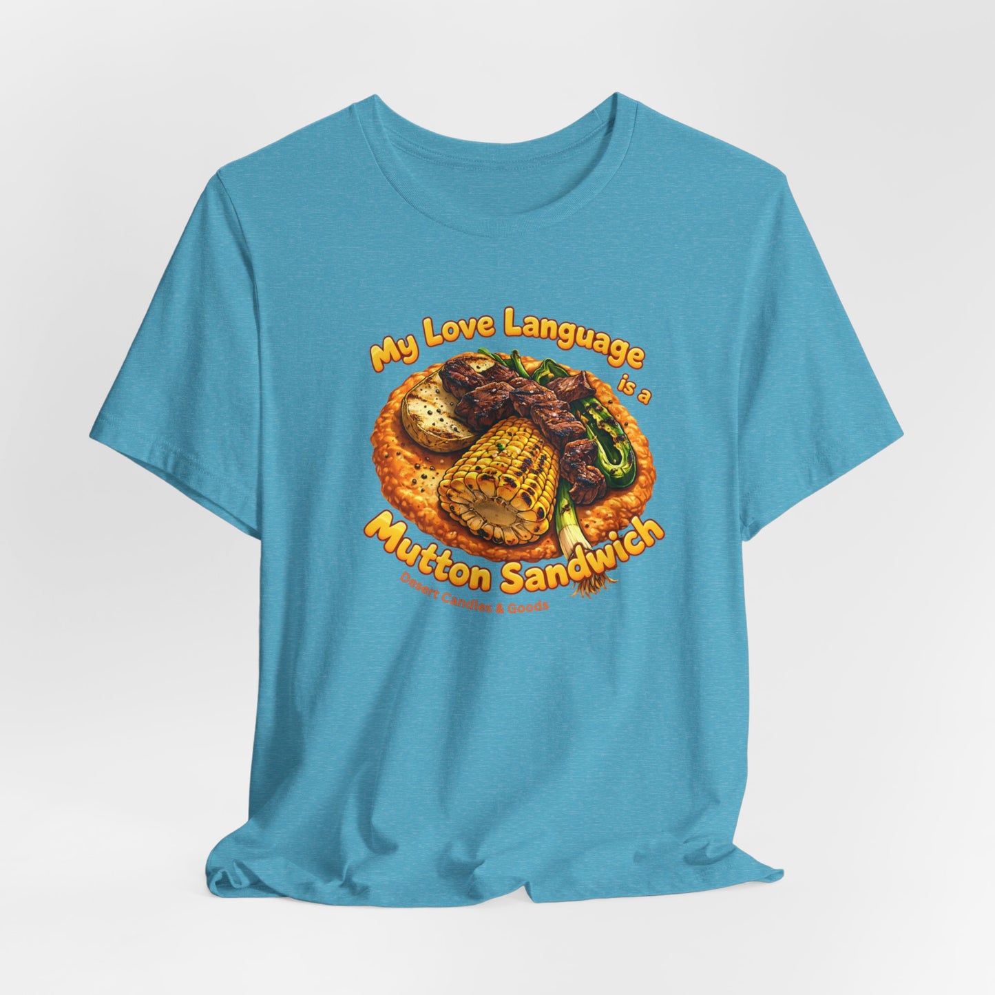 BELLA CANVAS-Turquoise Love Heart T-Shirt — "My Love Language is Turquoise" Graphic Tee