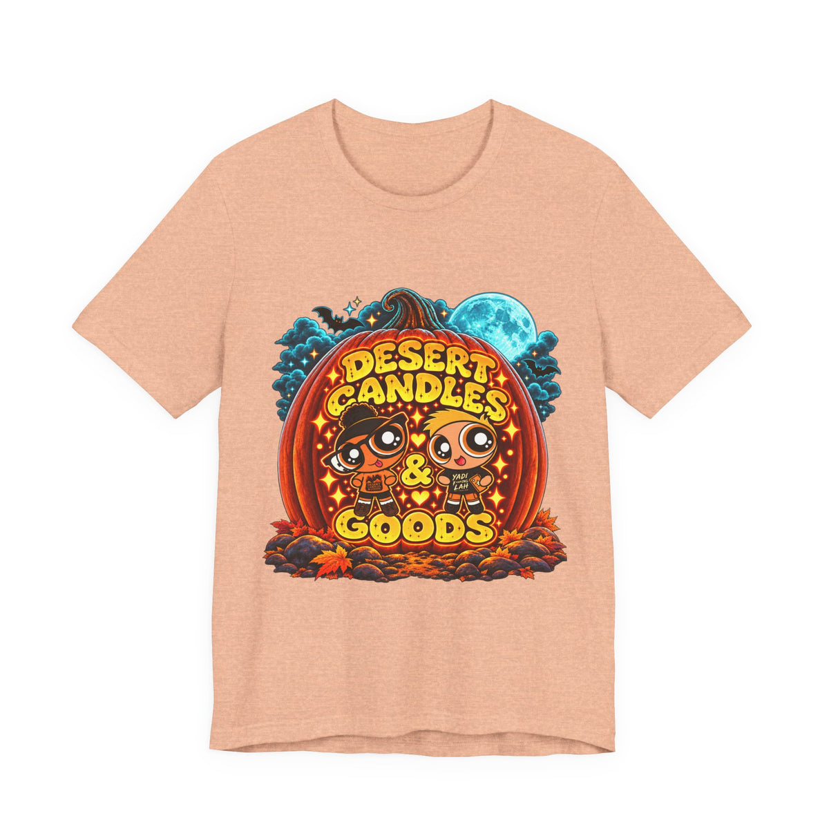 Desert Candles & Goods Tee — Cute Halloween Pumpkin Shop Graphic T-Shirt