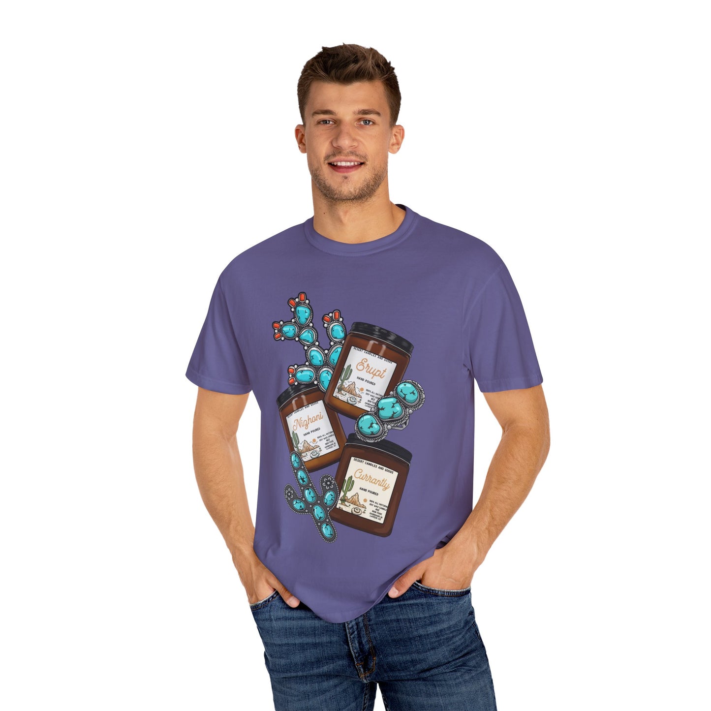 Unisex T-Shirt Candle Turquoise Design