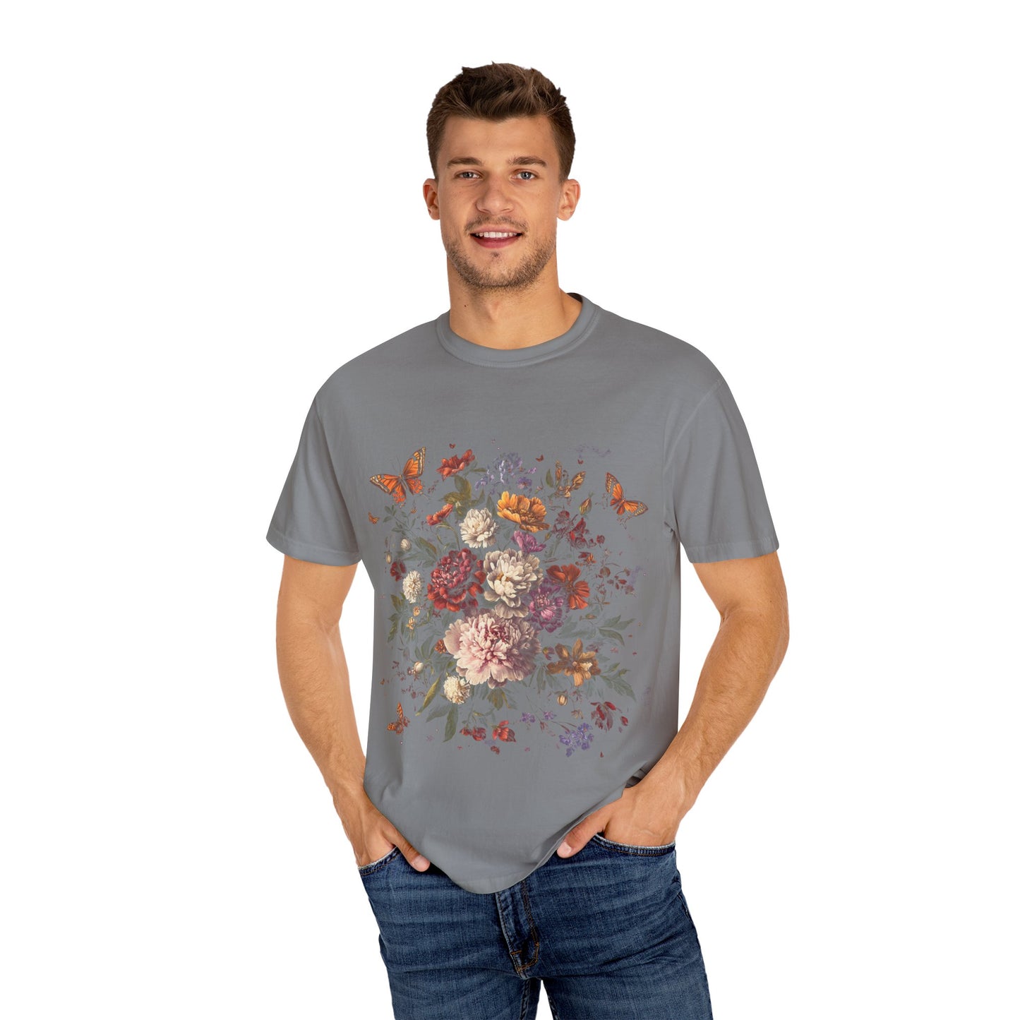 Butterfly and flower tee