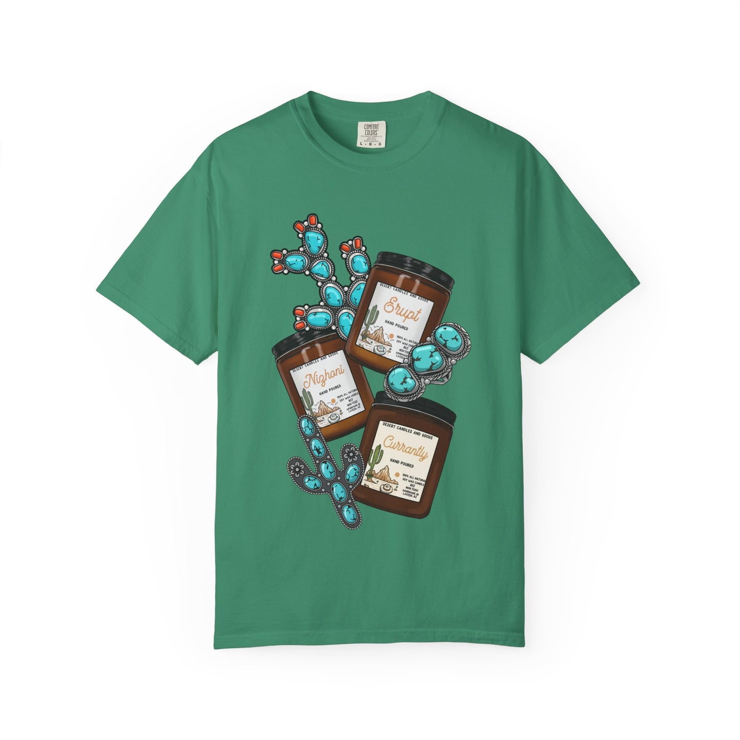 Unisex T-Shirt Candle Turquoise Design