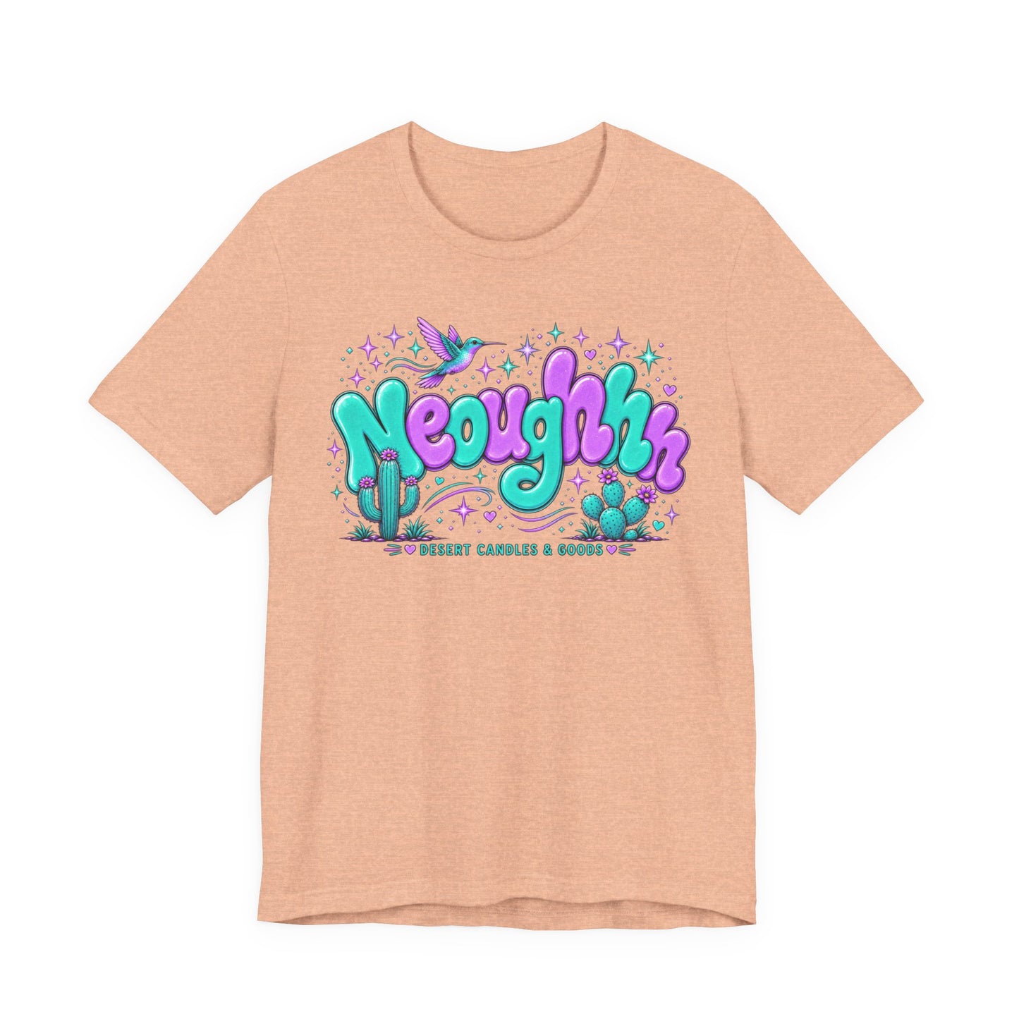 Neoughhh Desert Cactus Tee — Retro Turquoise & Purple Graphic T‑Shirt