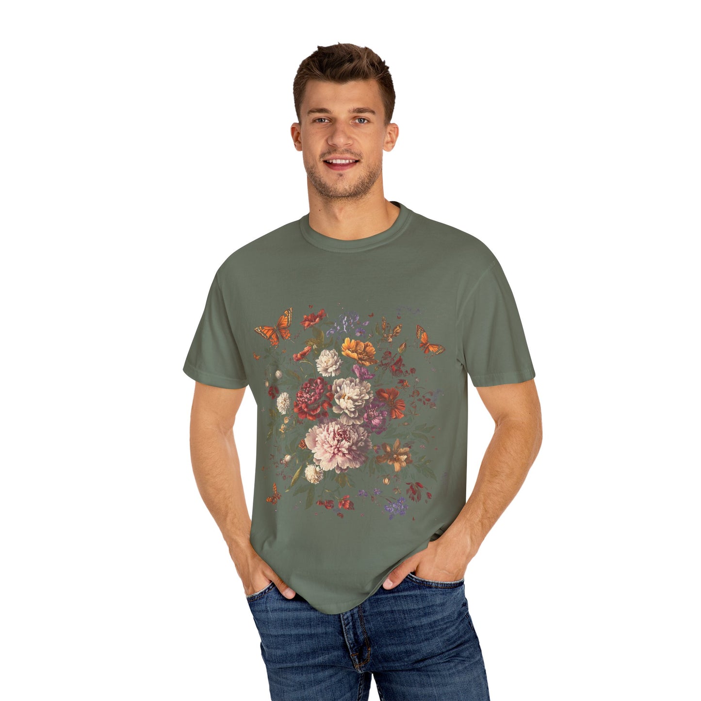 Butterfly and flower tee
