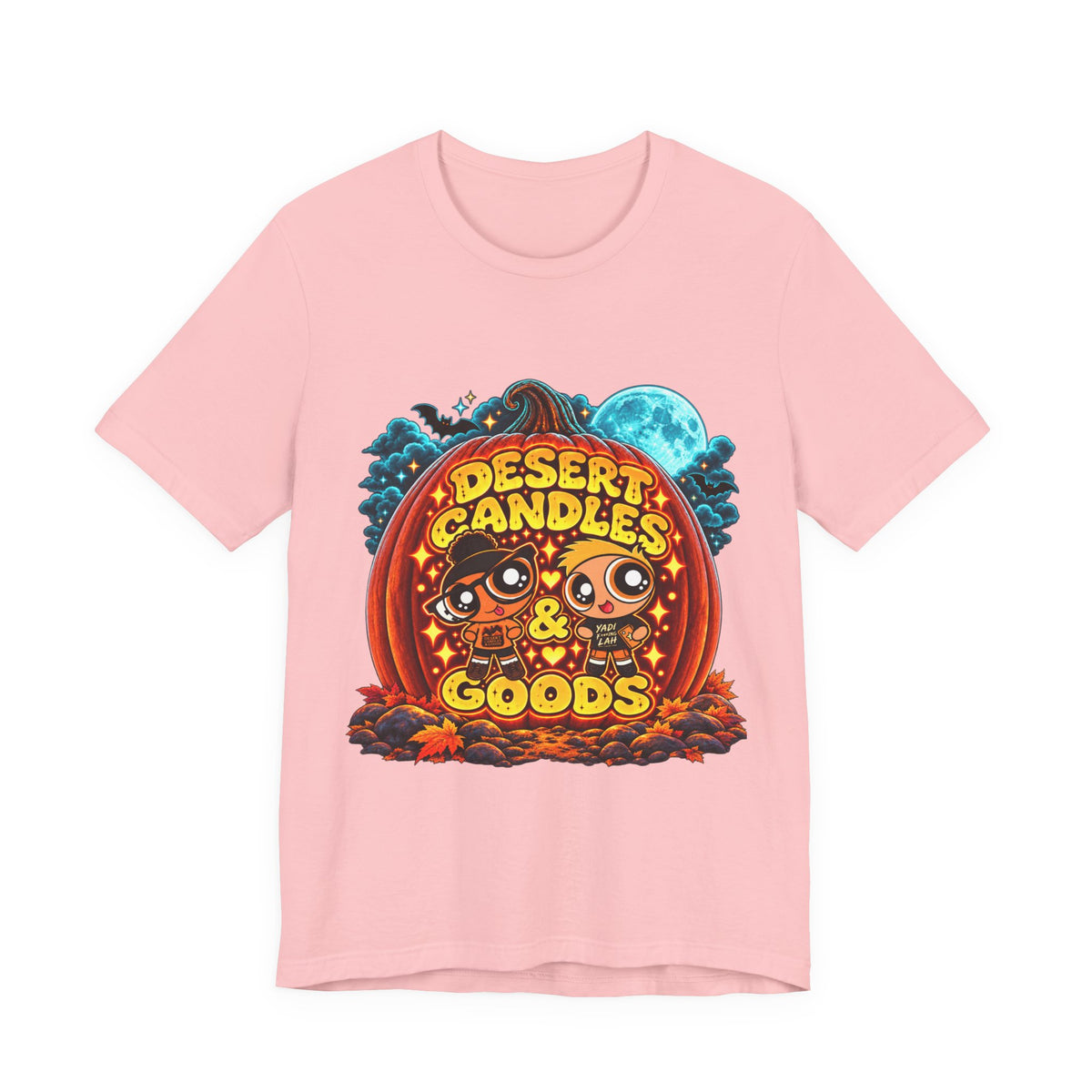 Desert Candles & Goods Tee — Cute Halloween Pumpkin Shop Graphic T-Shirt