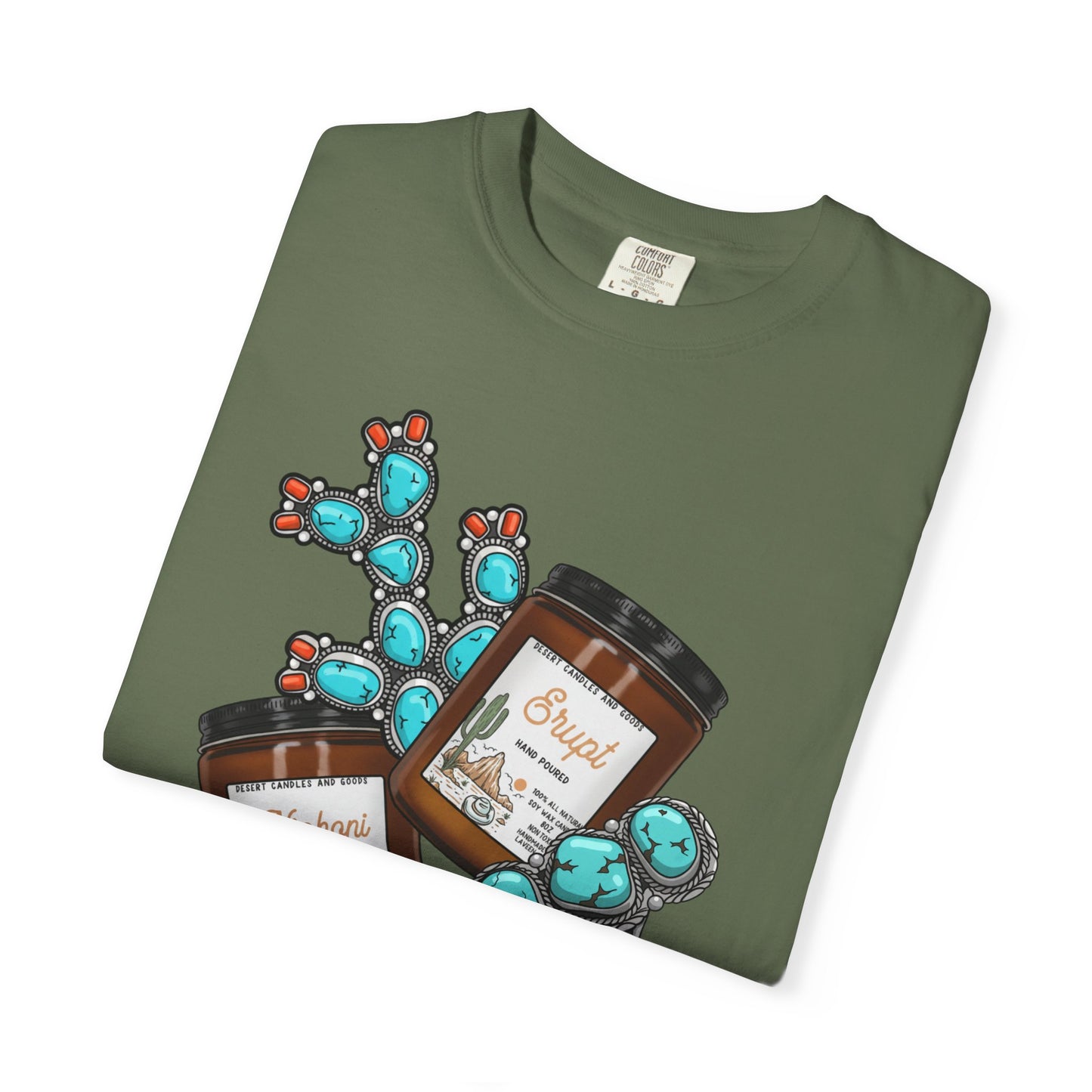 Unisex T-Shirt Candle Turquoise Design