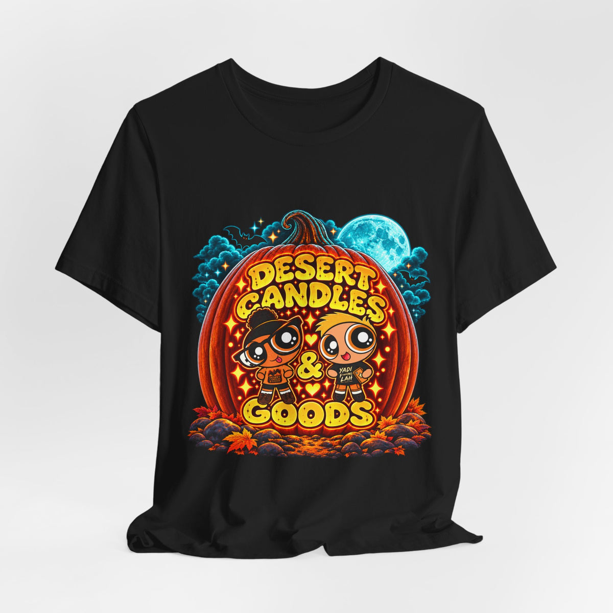 Desert Candles & Goods Tee — Cute Halloween Pumpkin Shop Graphic T-Shirt