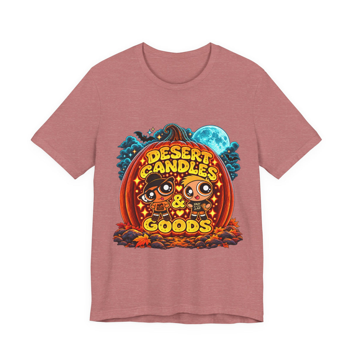 Desert Candles & Goods Tee — Cute Halloween Pumpkin Shop Graphic T-Shirt