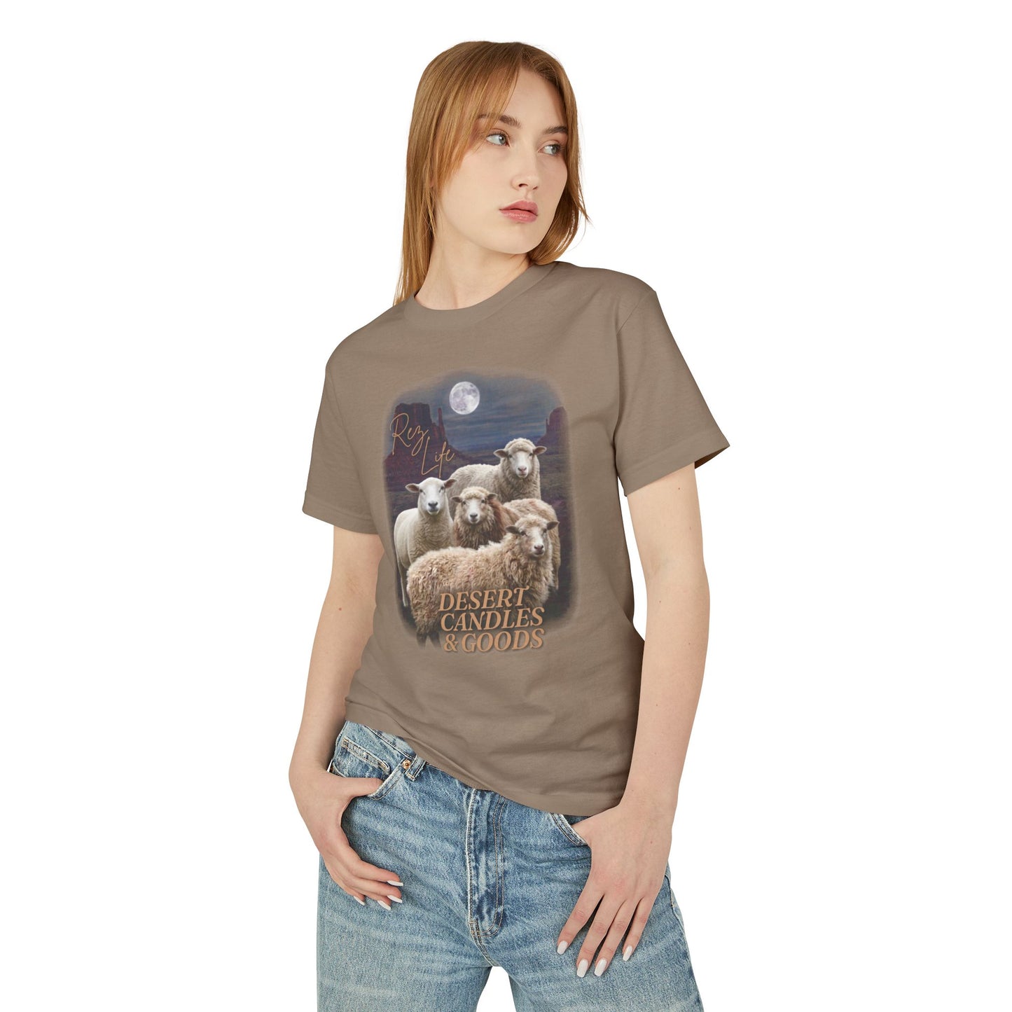 Rez Life Sheep Graphic Tee — Desert Candles & Goods Vintage Farm Scene