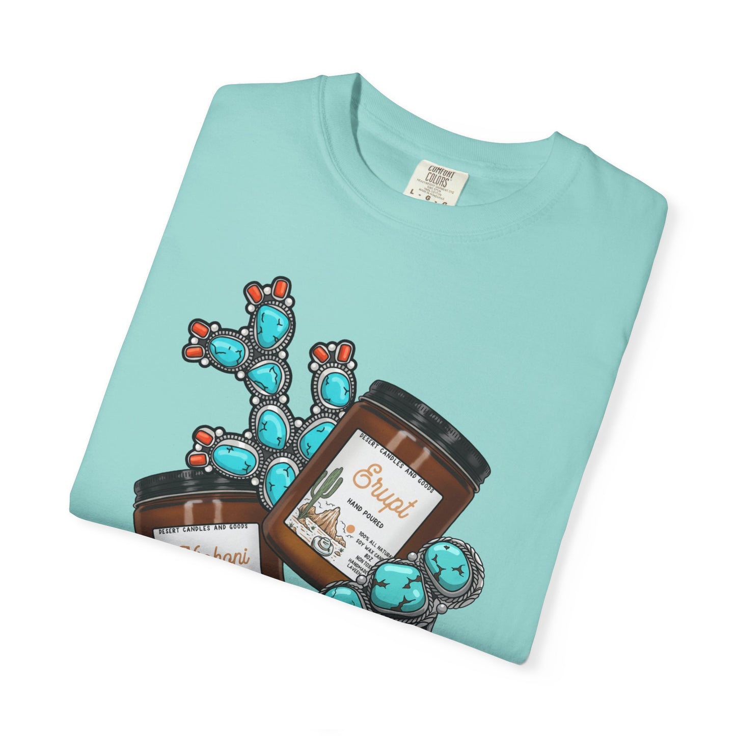 Unisex T-Shirt Candle Turquoise Design