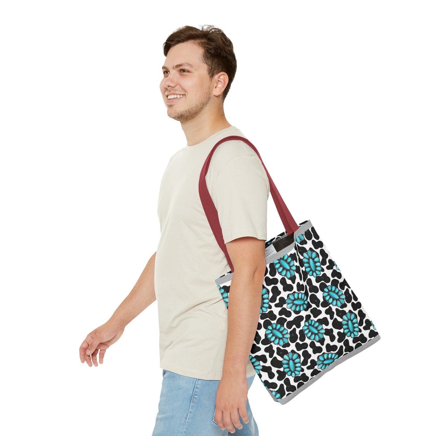 Turquoise Love Tote Bag