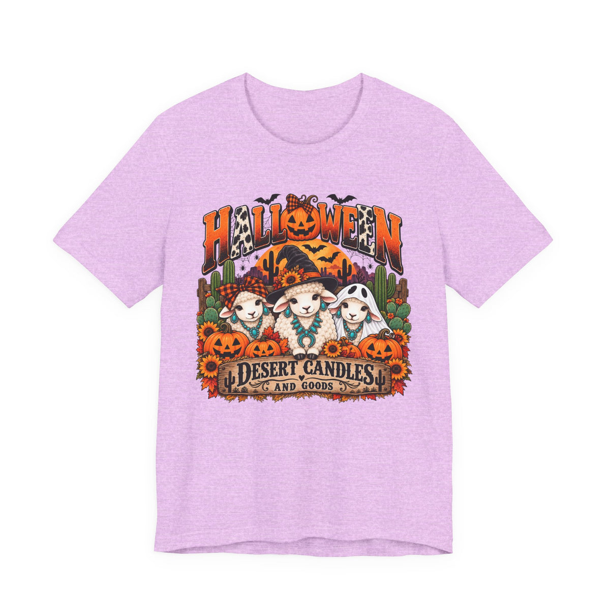 Halloween Desert Candles Tee — Cute Sheep Pumpkin Graphic T-Shirt