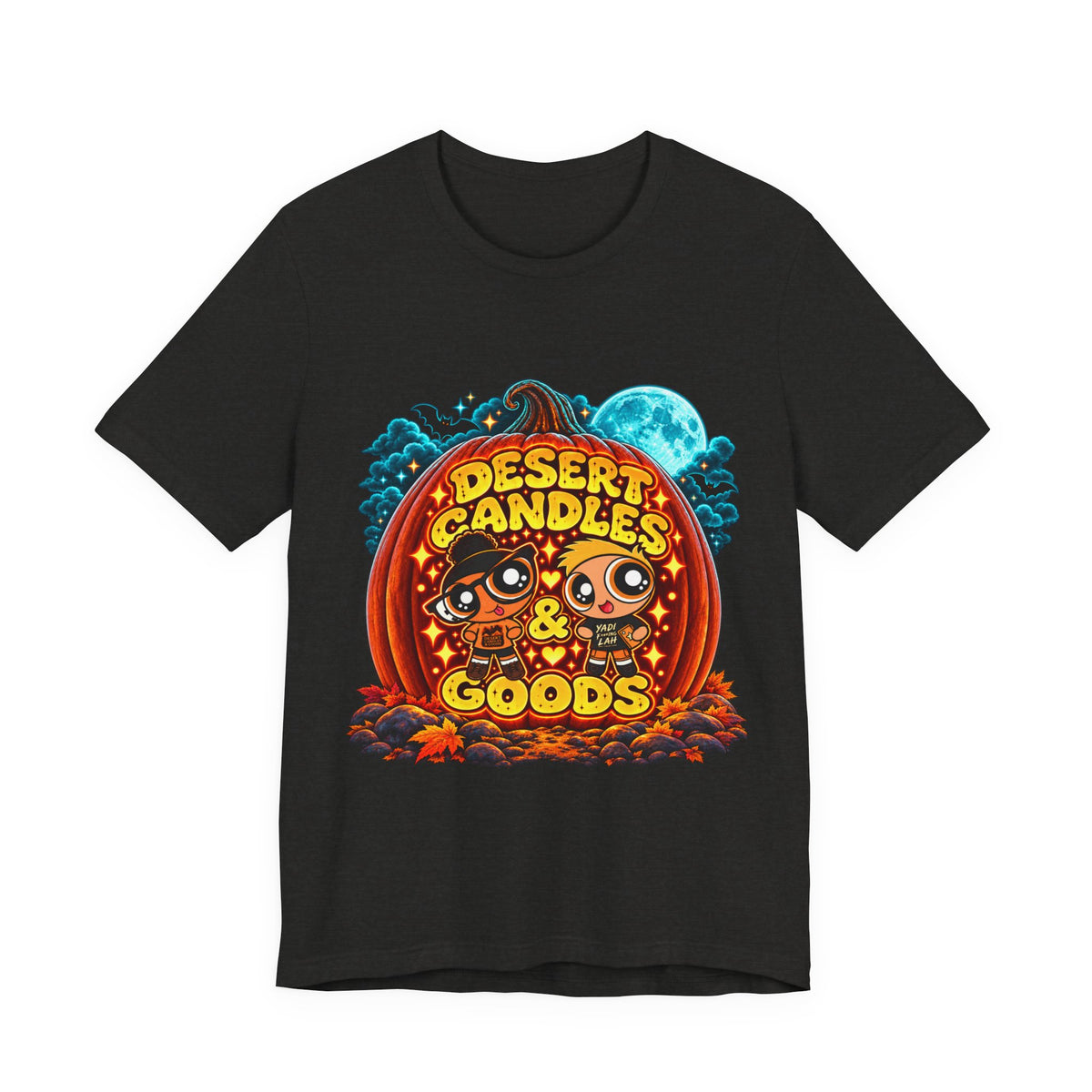 Desert Candles & Goods Tee — Cute Halloween Pumpkin Shop Graphic T-Shirt
